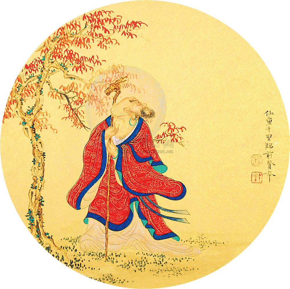 【罗汉思悟 金笺 设色纸本】拍卖品_图片_价格_鉴赏_绘画_雅昌艺术品