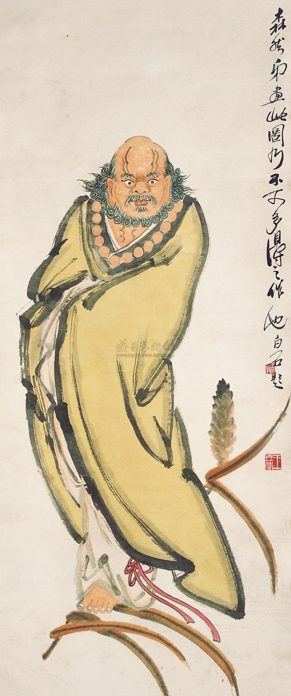0089 僧人 轴 设色纸本
