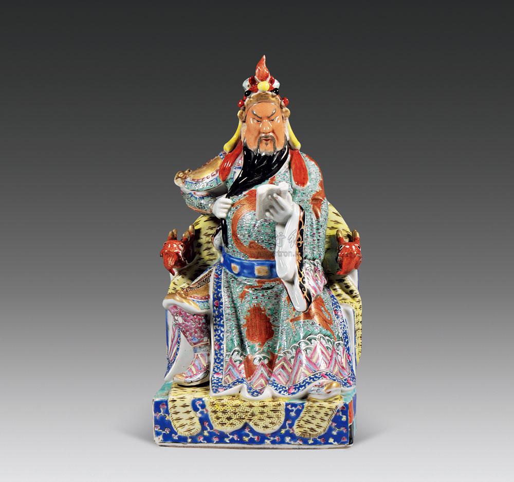 【清光绪 粉彩关公像】拍卖品_图片_价格_鉴赏_清代粉彩瓷器_雅昌艺术