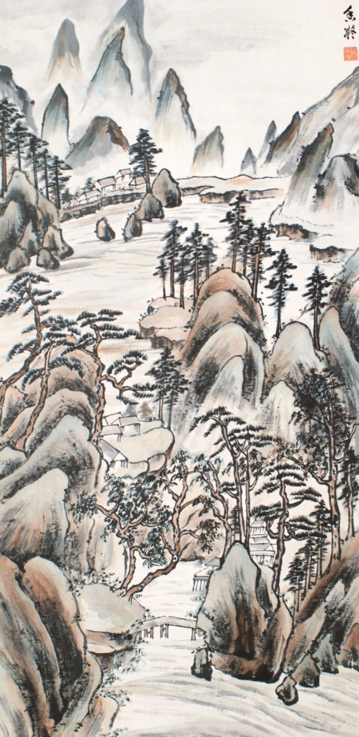 0256 山水 立轴 纸本