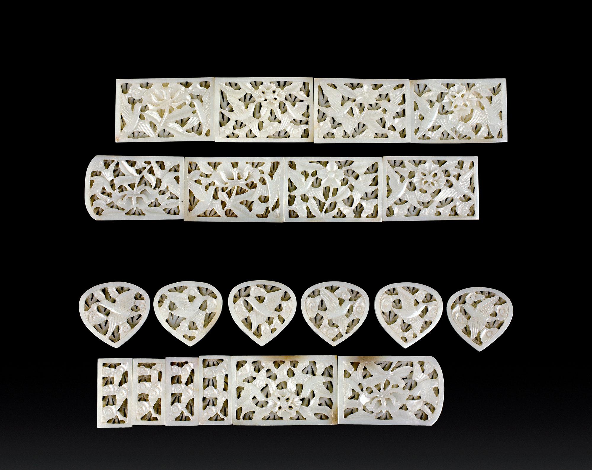 2021 明代 白玉带板 (一套二十件)