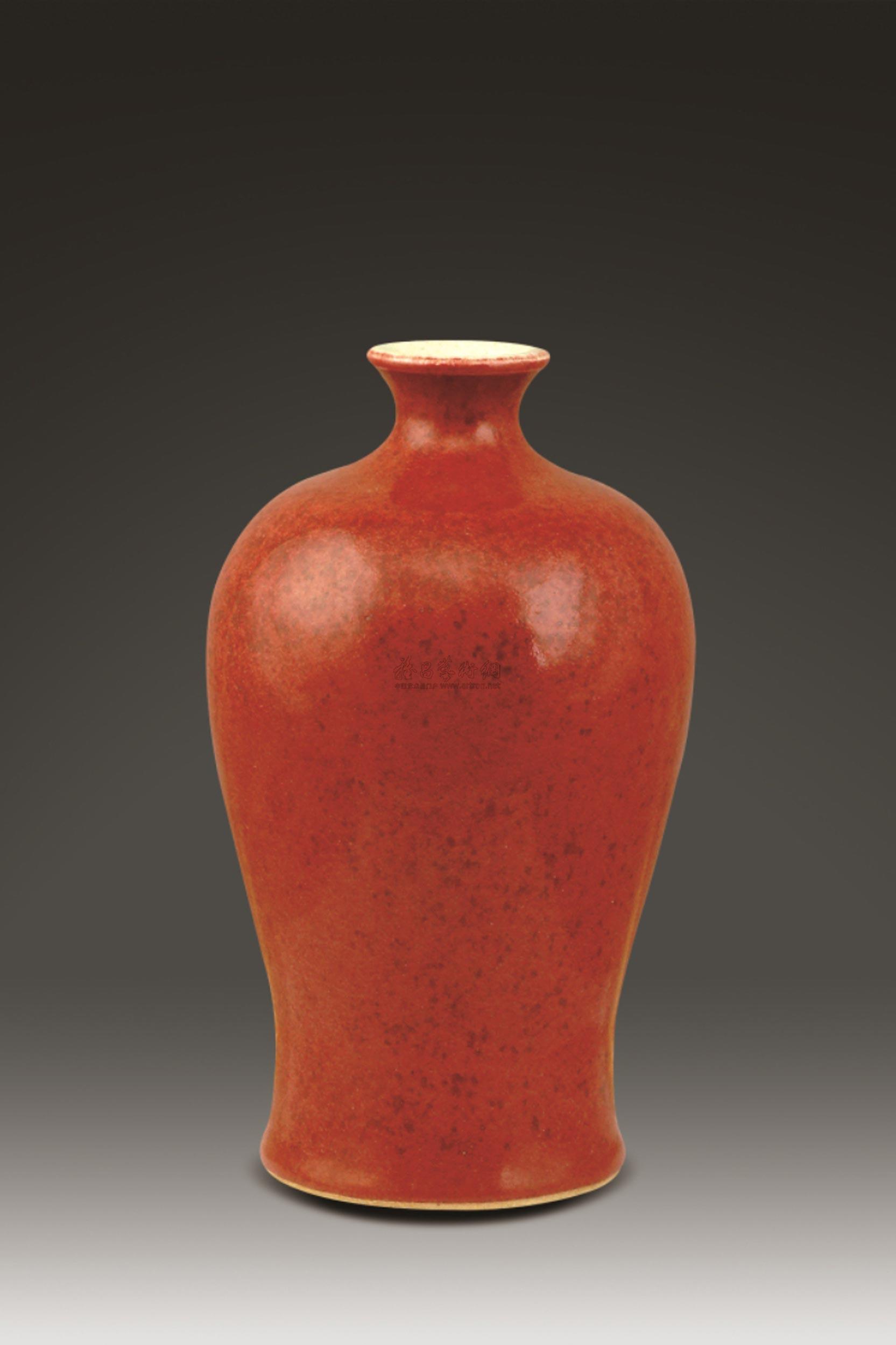 清代乾隆豇豆红瓷器图片