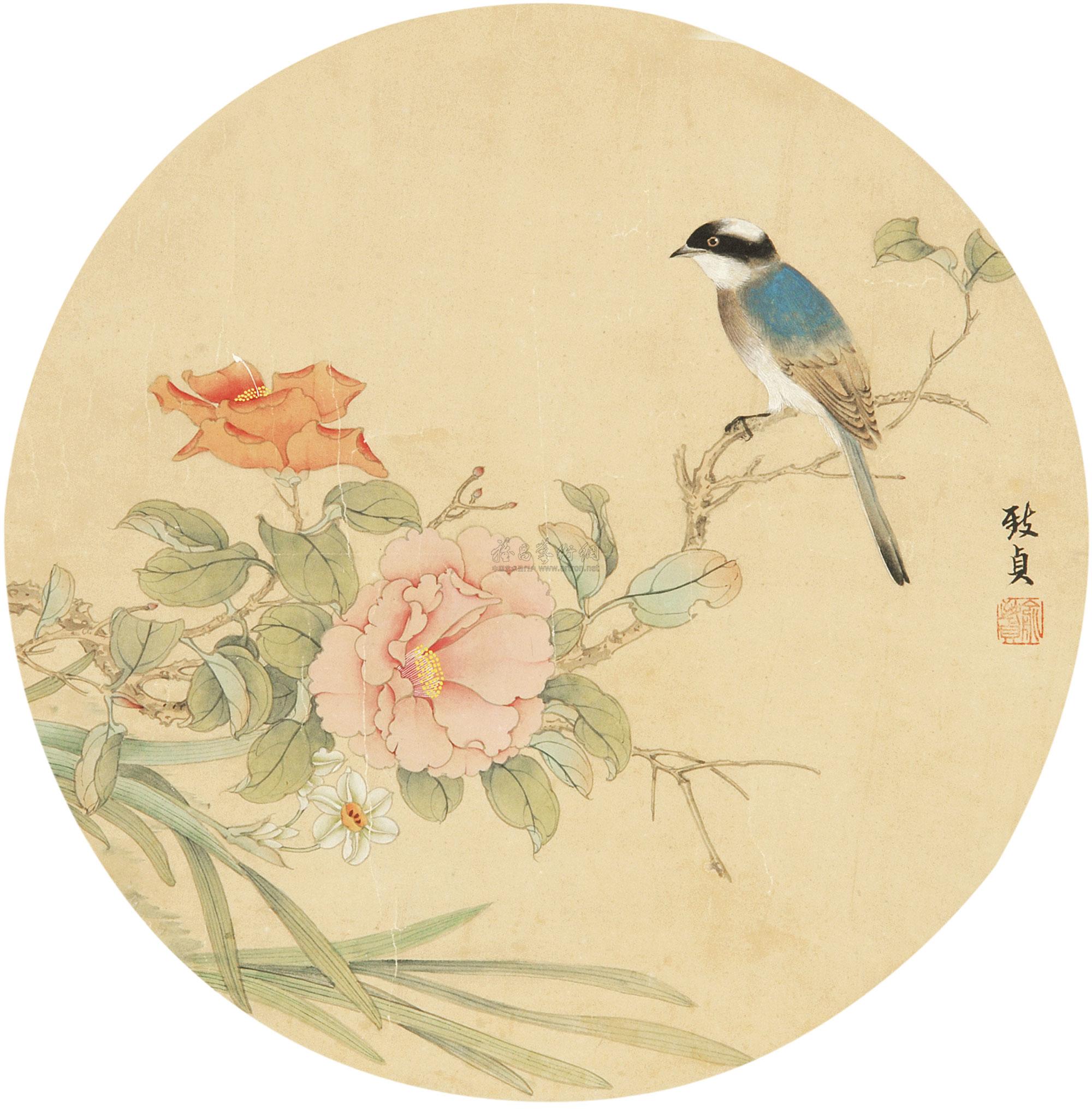 0111 工笔花鸟 镜片 设色纸本