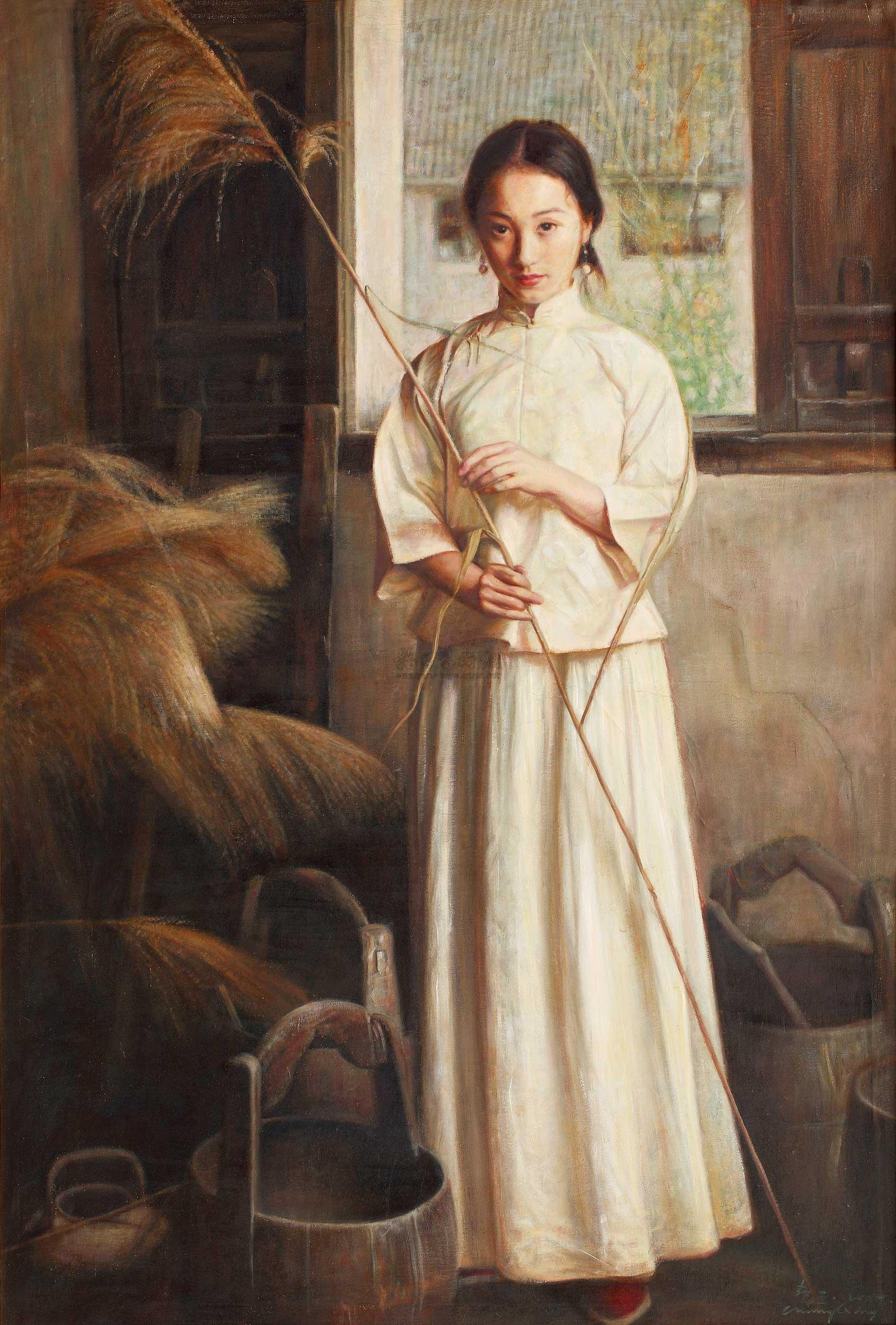 0309 少女 布面油画
