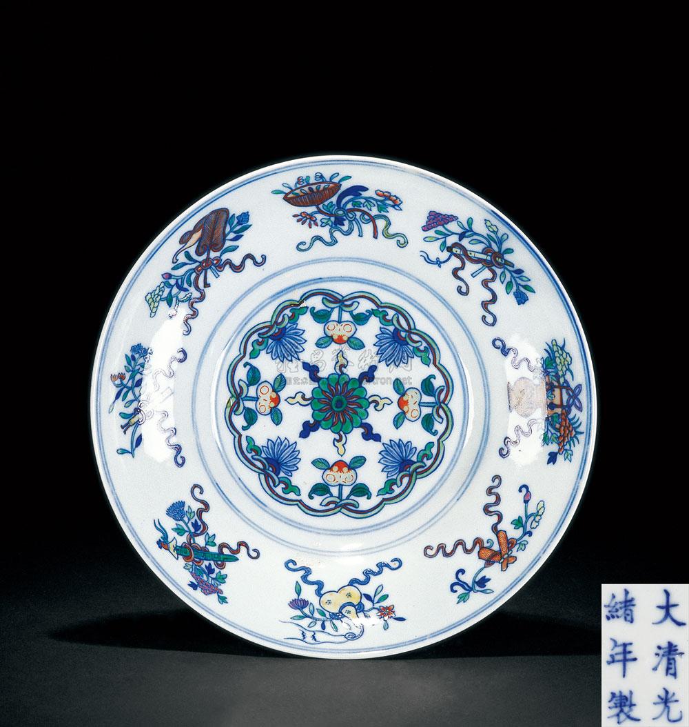 【清光绪 斗彩暗八仙折腰碗】拍卖品_图片_价格_鉴赏_清代斗彩瓷器