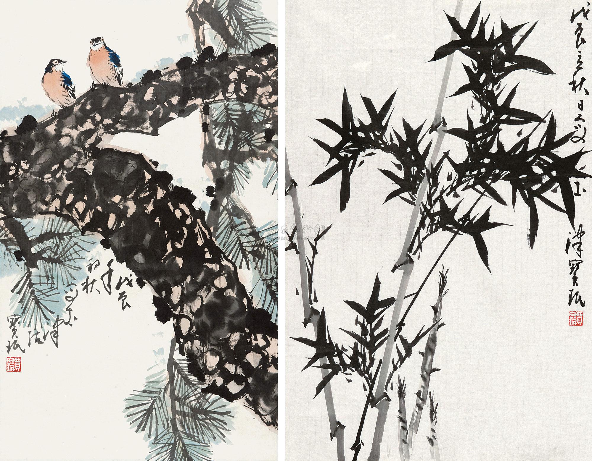 墨竹 立轴/镜心 设色纸本/水墨纸本】拍卖品_图片_价格_鉴赏_绘画