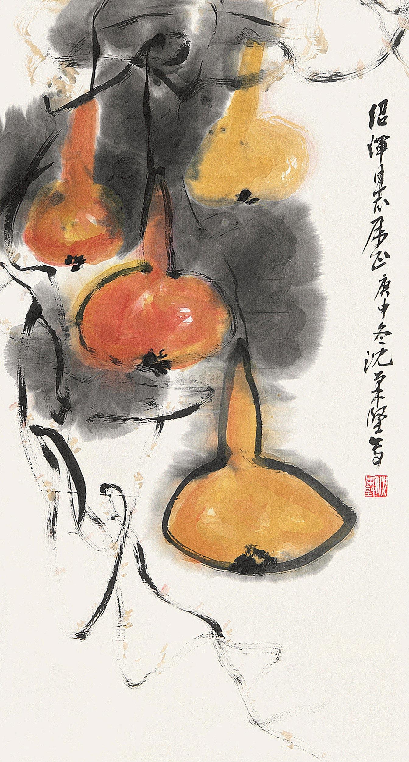 0187 葫芦 立轴 设色纸本