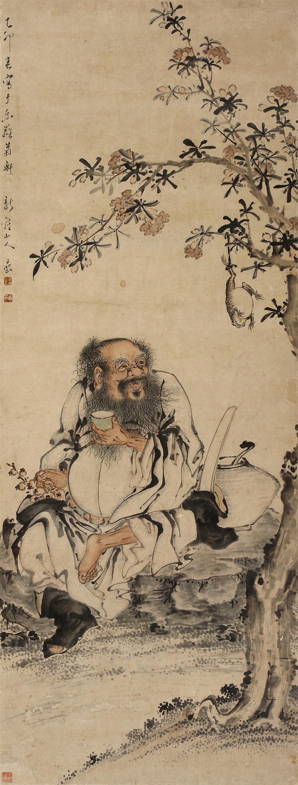 *2806 乙卯(1735年)作 罗汉图 立轴 纸本