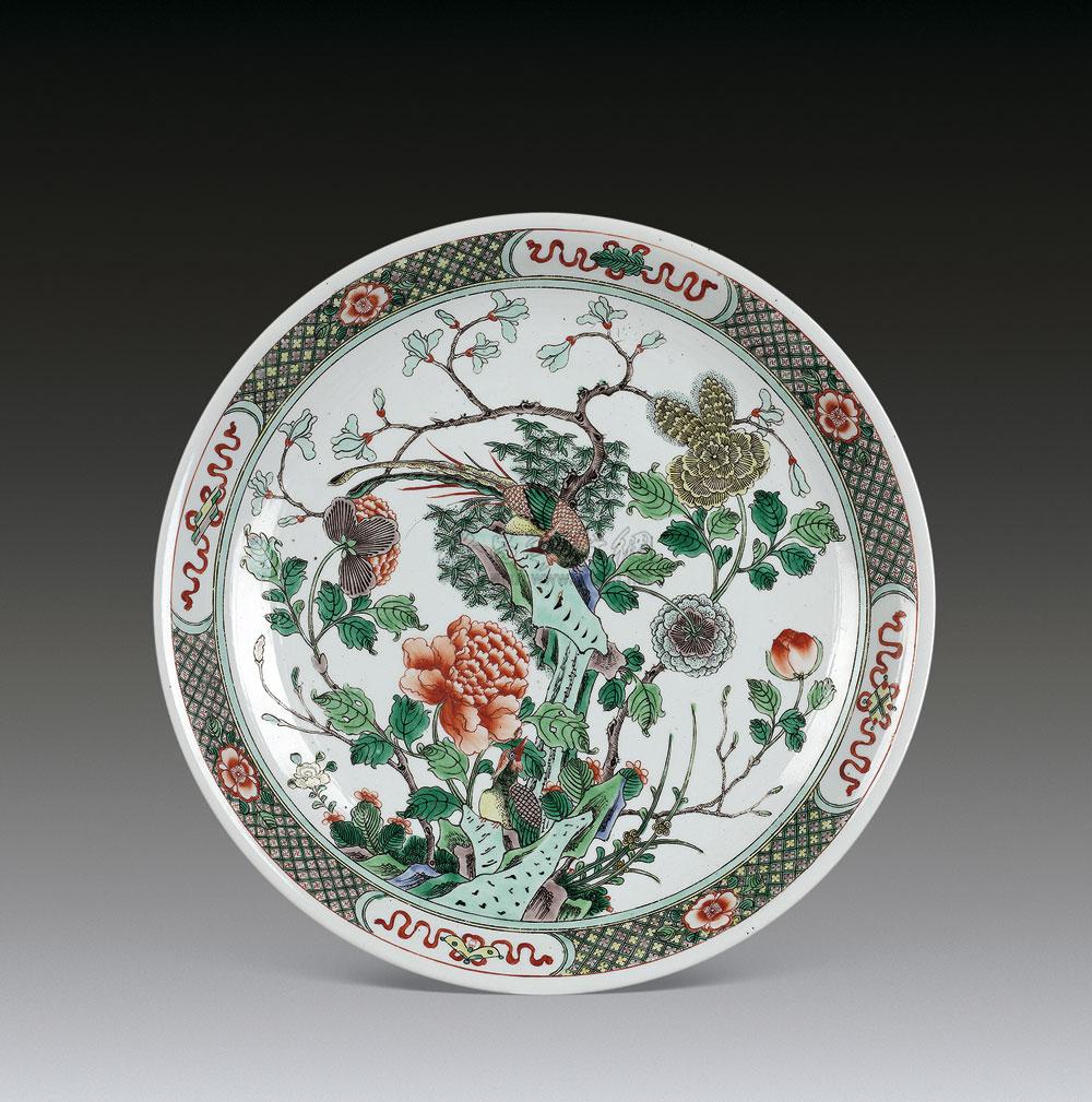 光绪 五彩富贵锦鸡花卉纹大盘】拍卖品_图片_价格_鉴赏_清代五彩瓷器
