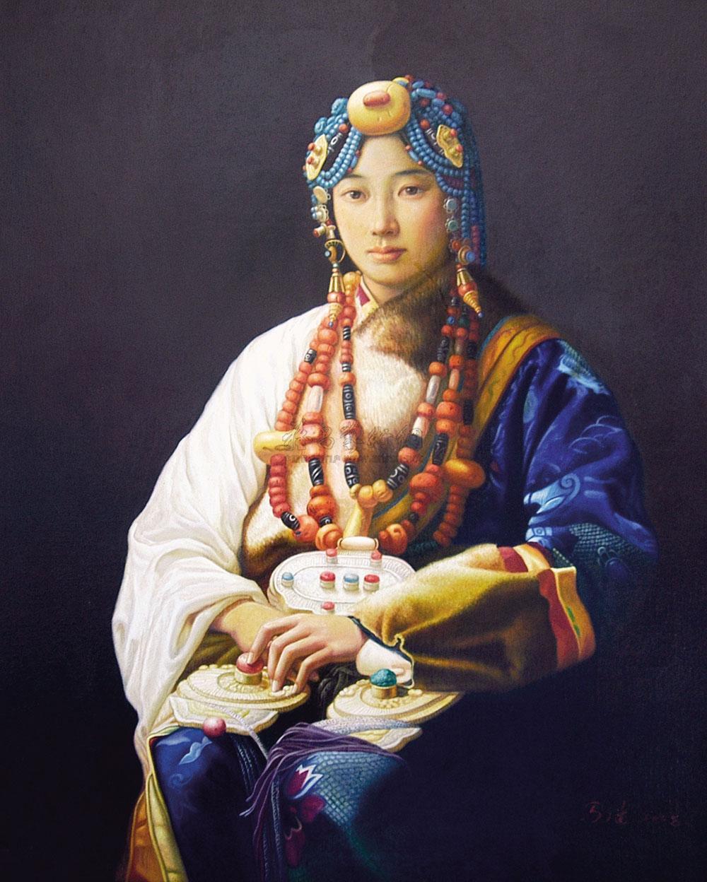 0286 藏女 布面 油画