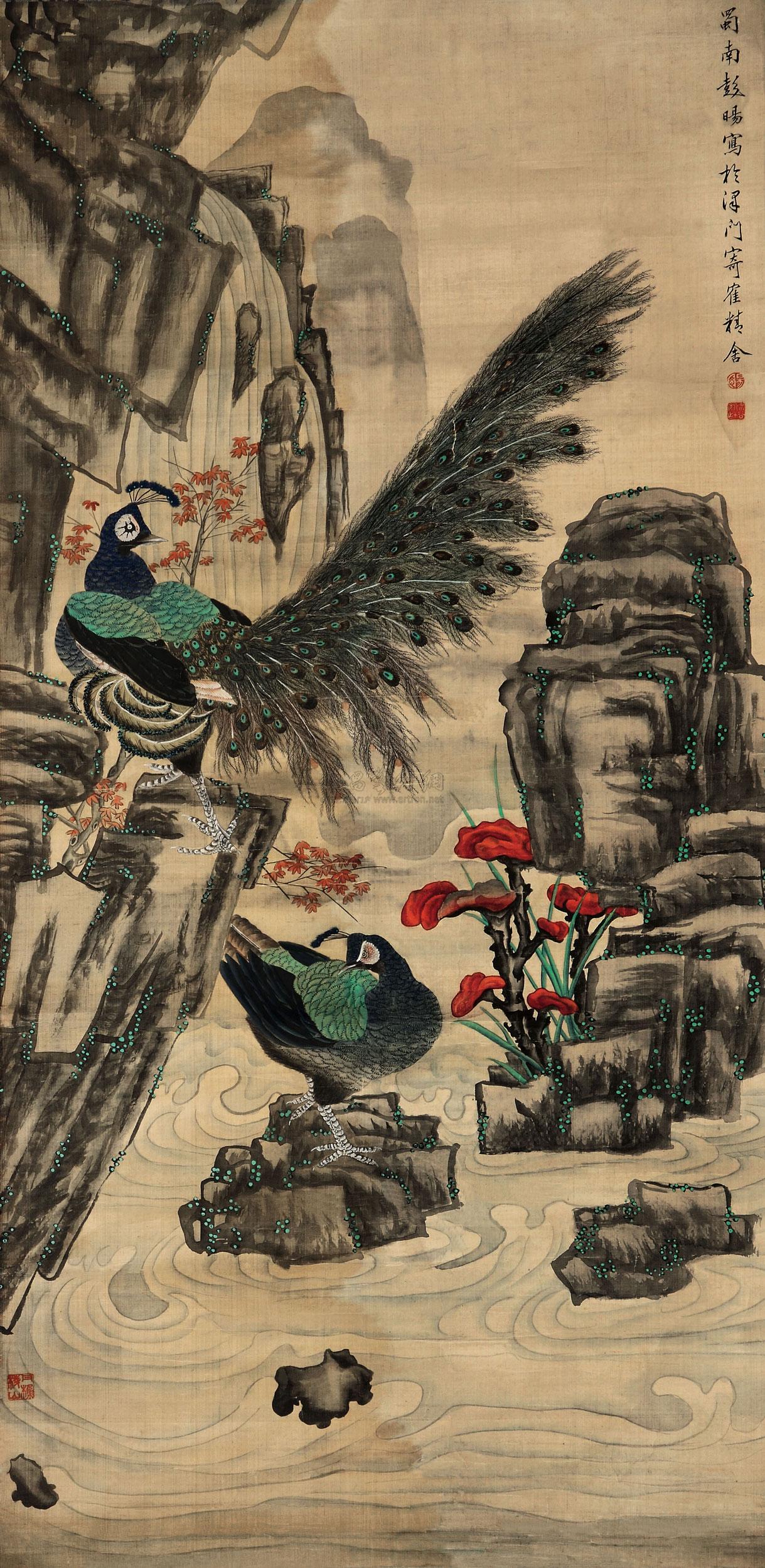 0693 祝寿图 镜心 设色绢本