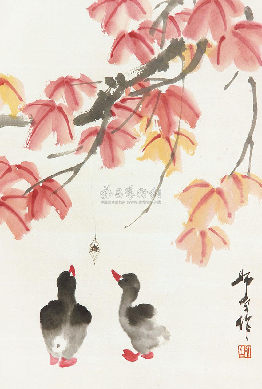 小鸭画枫叶小马画什么图片