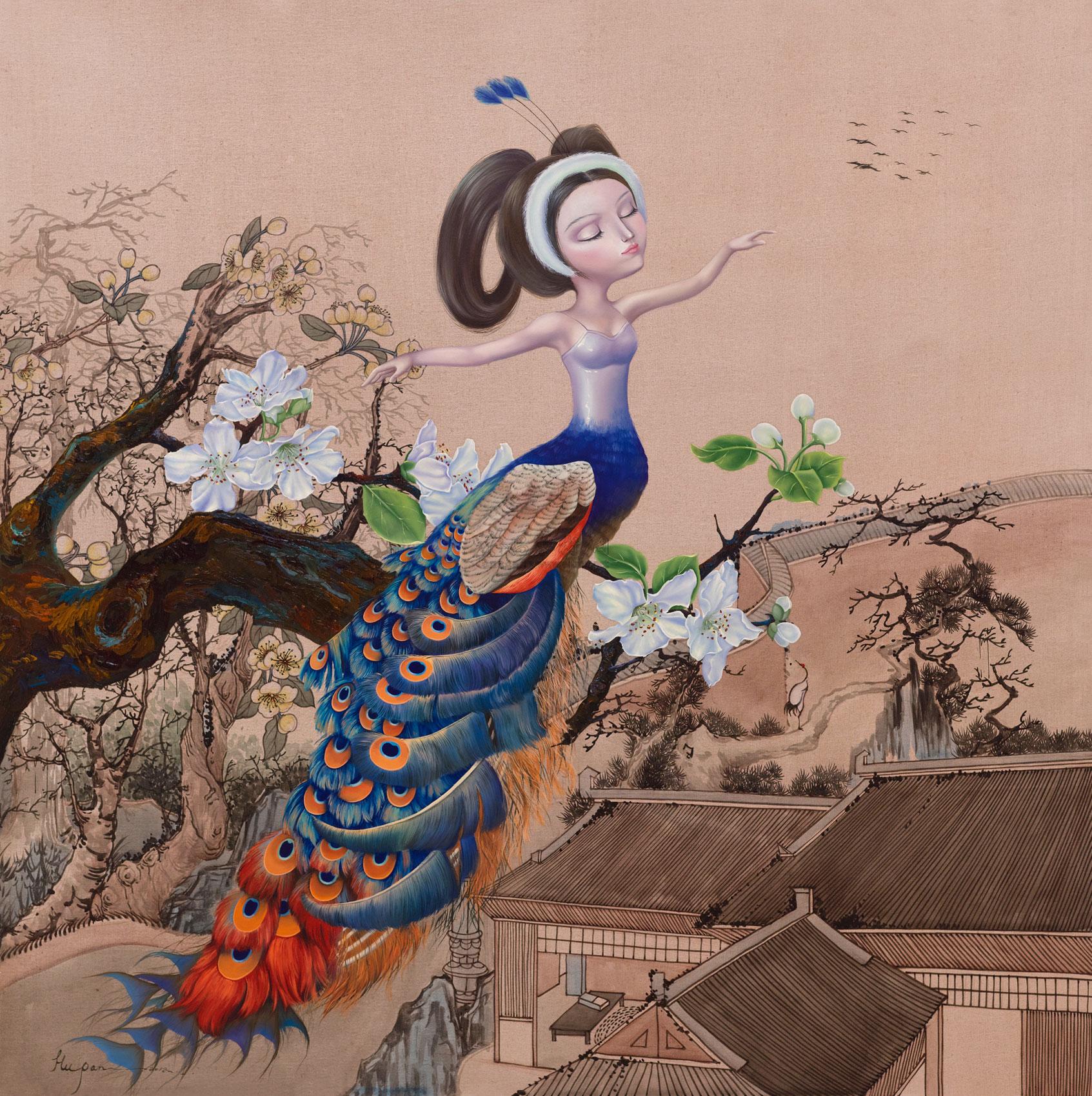 0465 2012年作 孔雀东南飞 布面油画