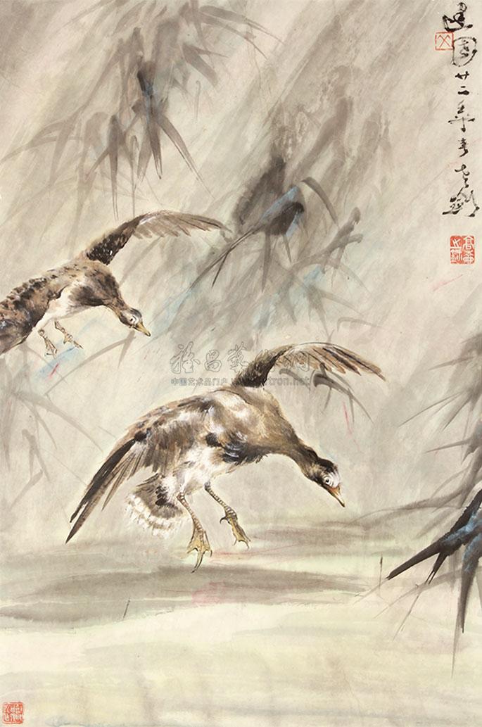 2058 大雁 立轴 纸本
