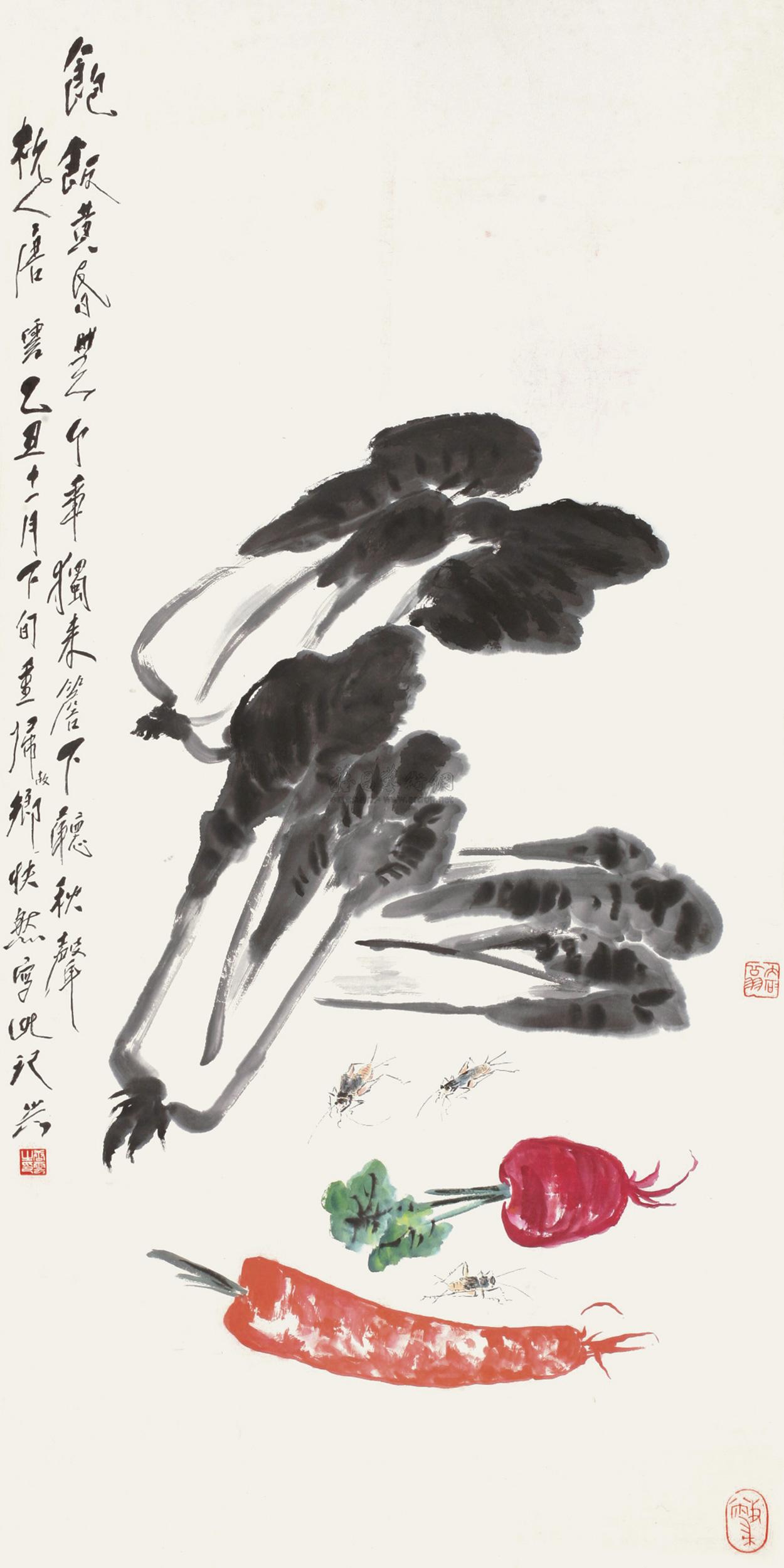 0120 蔬果 立轴 设色纸本