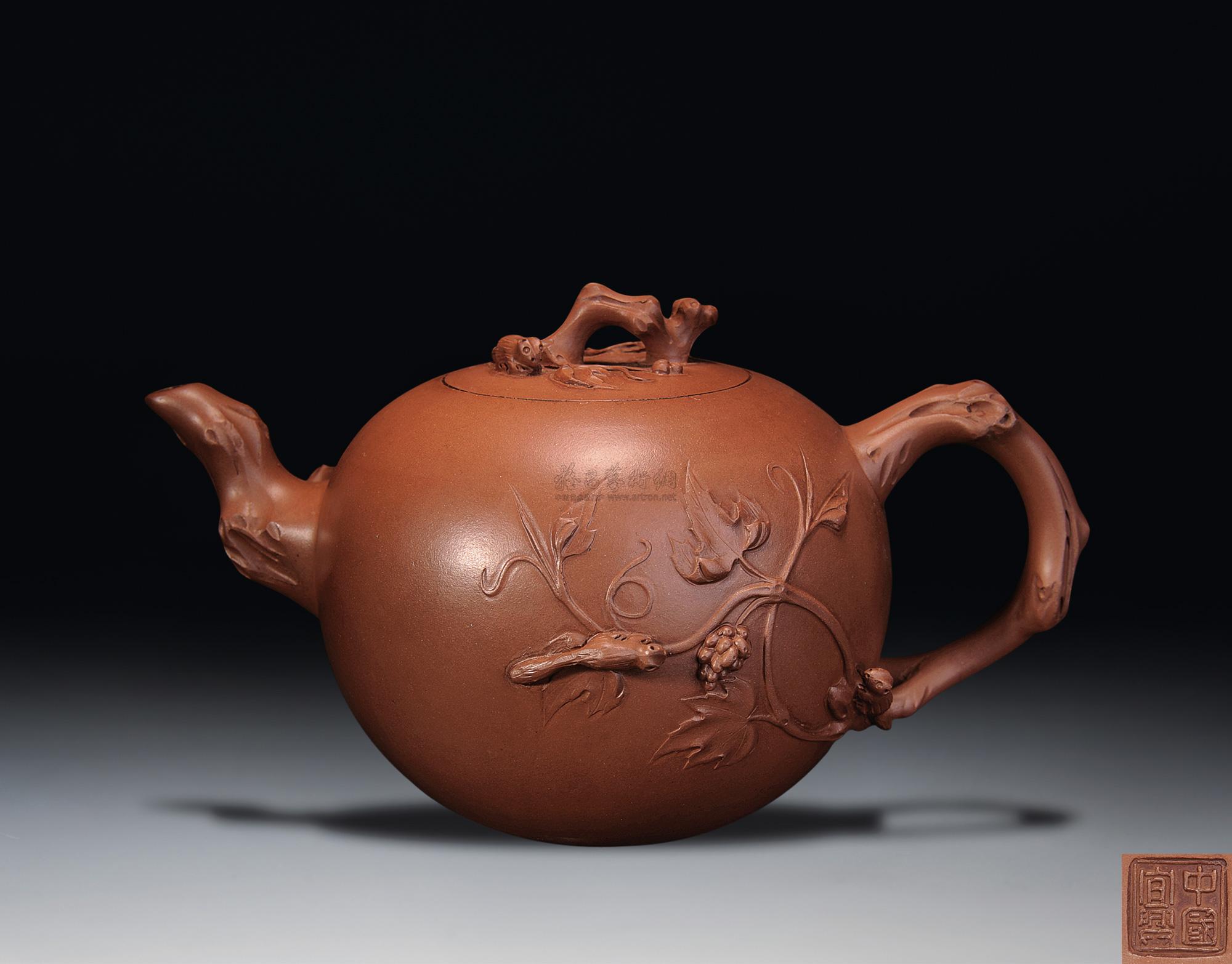 【倪顺生 松鼠葡萄壶】拍卖品_图片_价格_鉴赏_紫砂_雅昌艺术品拍卖网