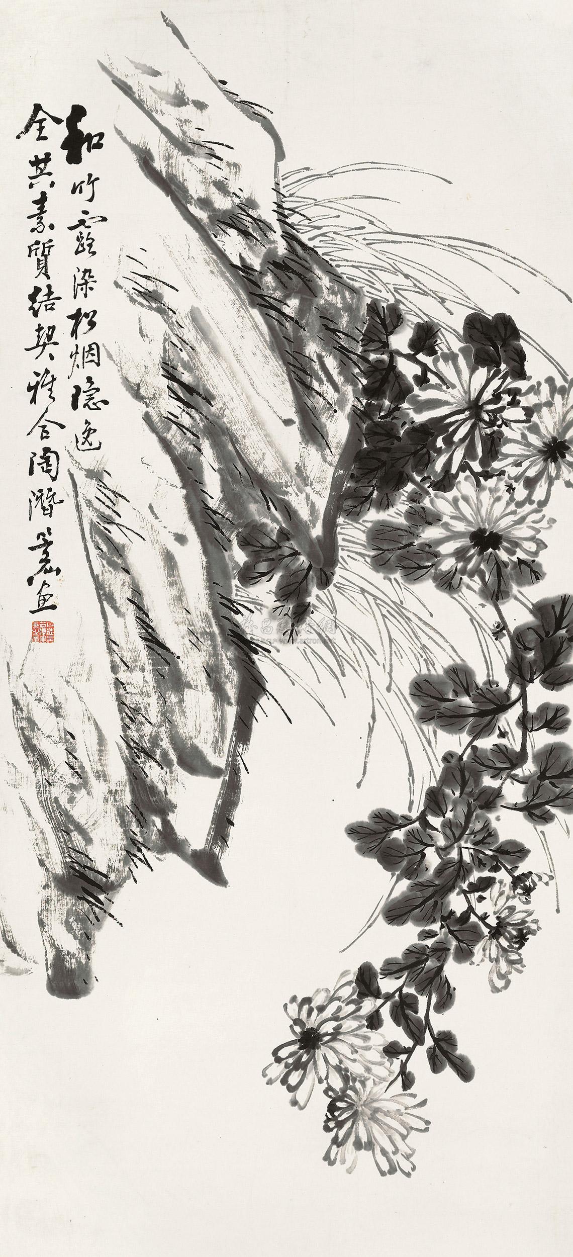 朱耷菊石图图片