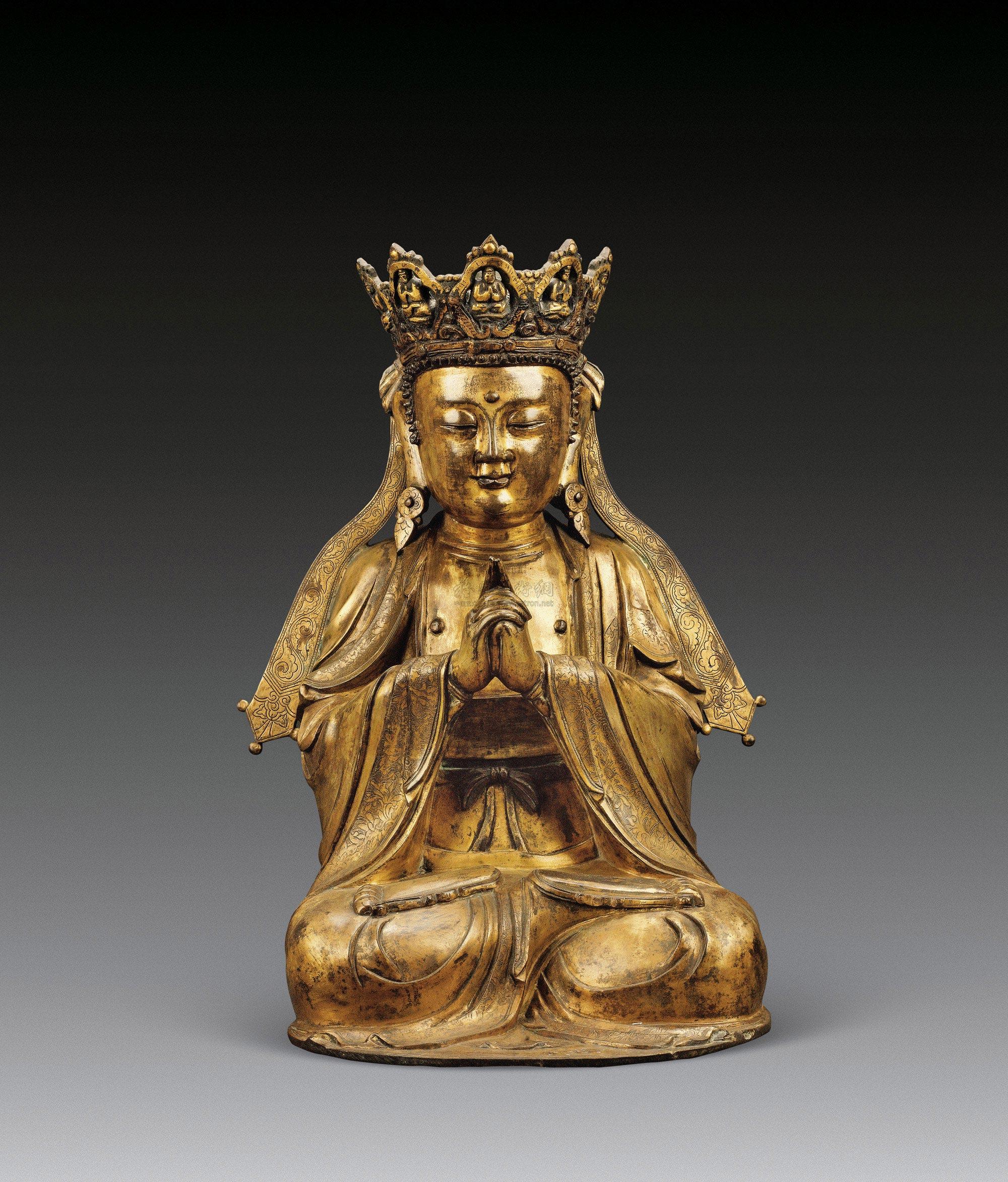 1783 明 铜鎏金毗卢遮那佛像