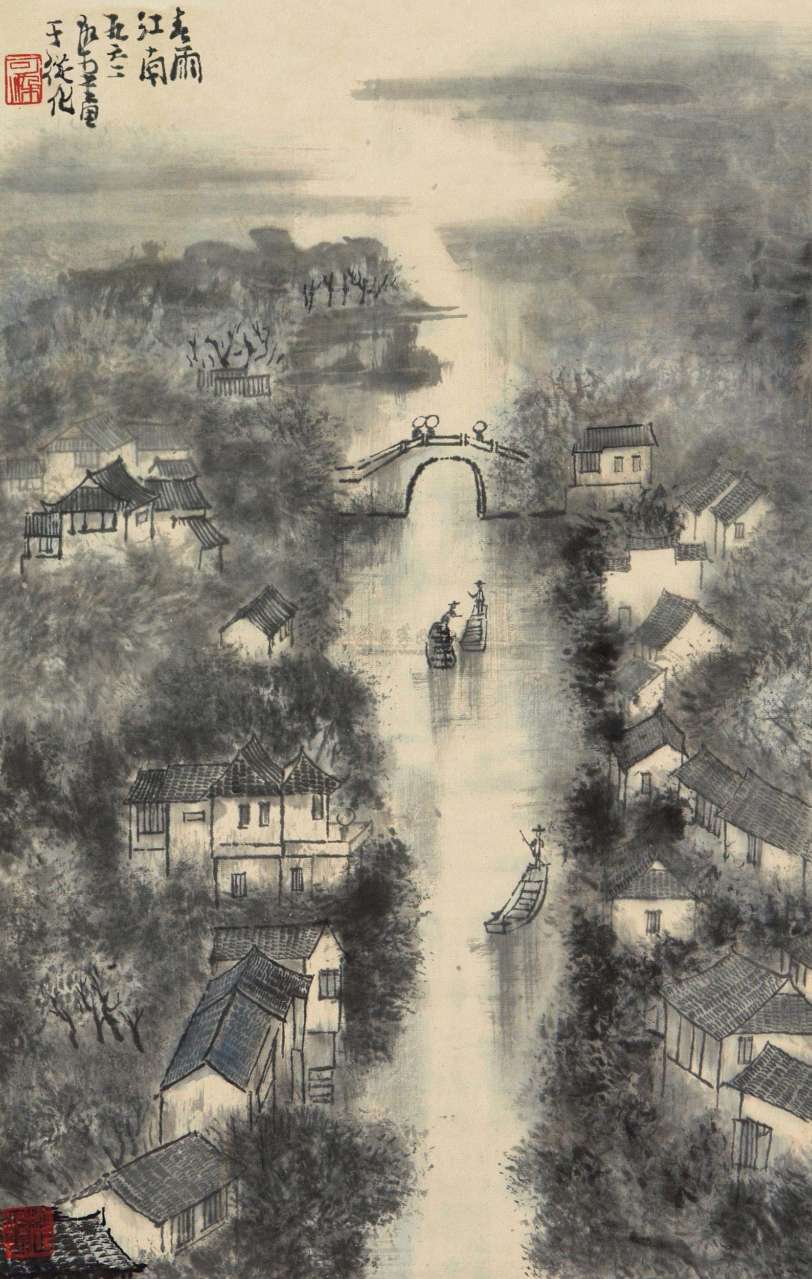 0113 春雨江南 镜心