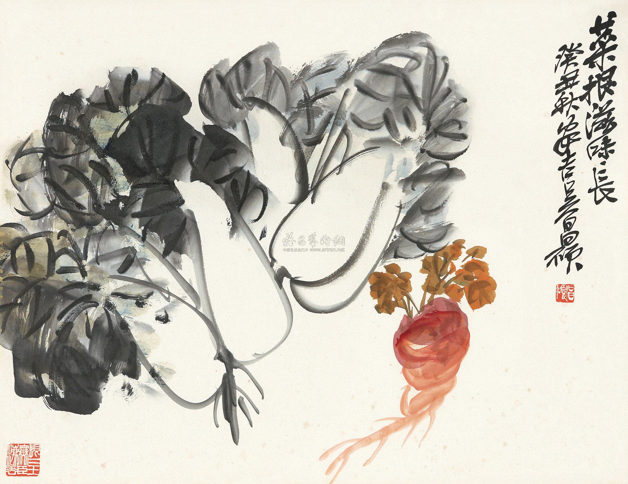 【菜根滋味长 立轴 设色纸本】拍卖品_图片_价格_鉴赏_绘画_雅昌艺术