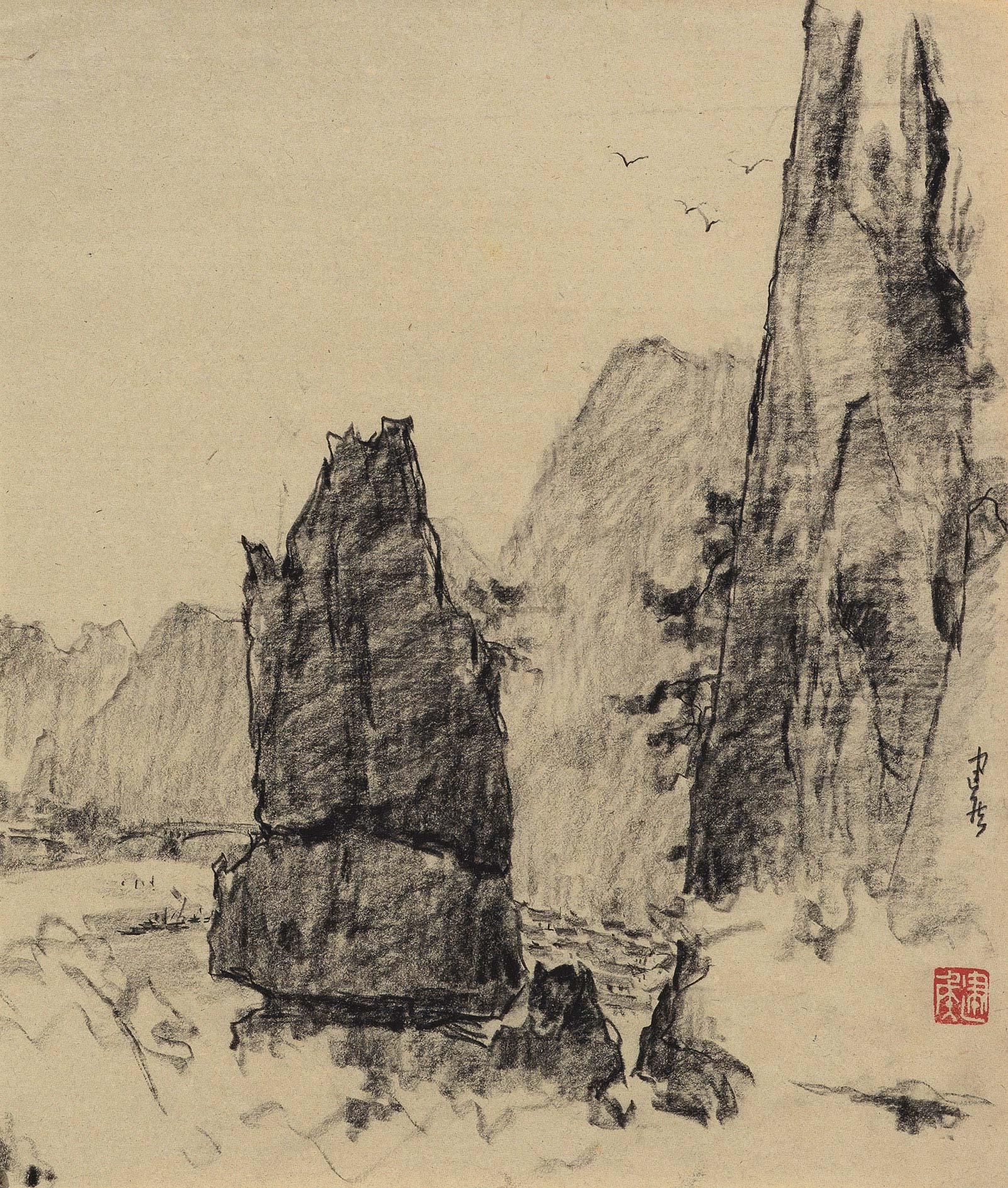 1036 飞来石 素描