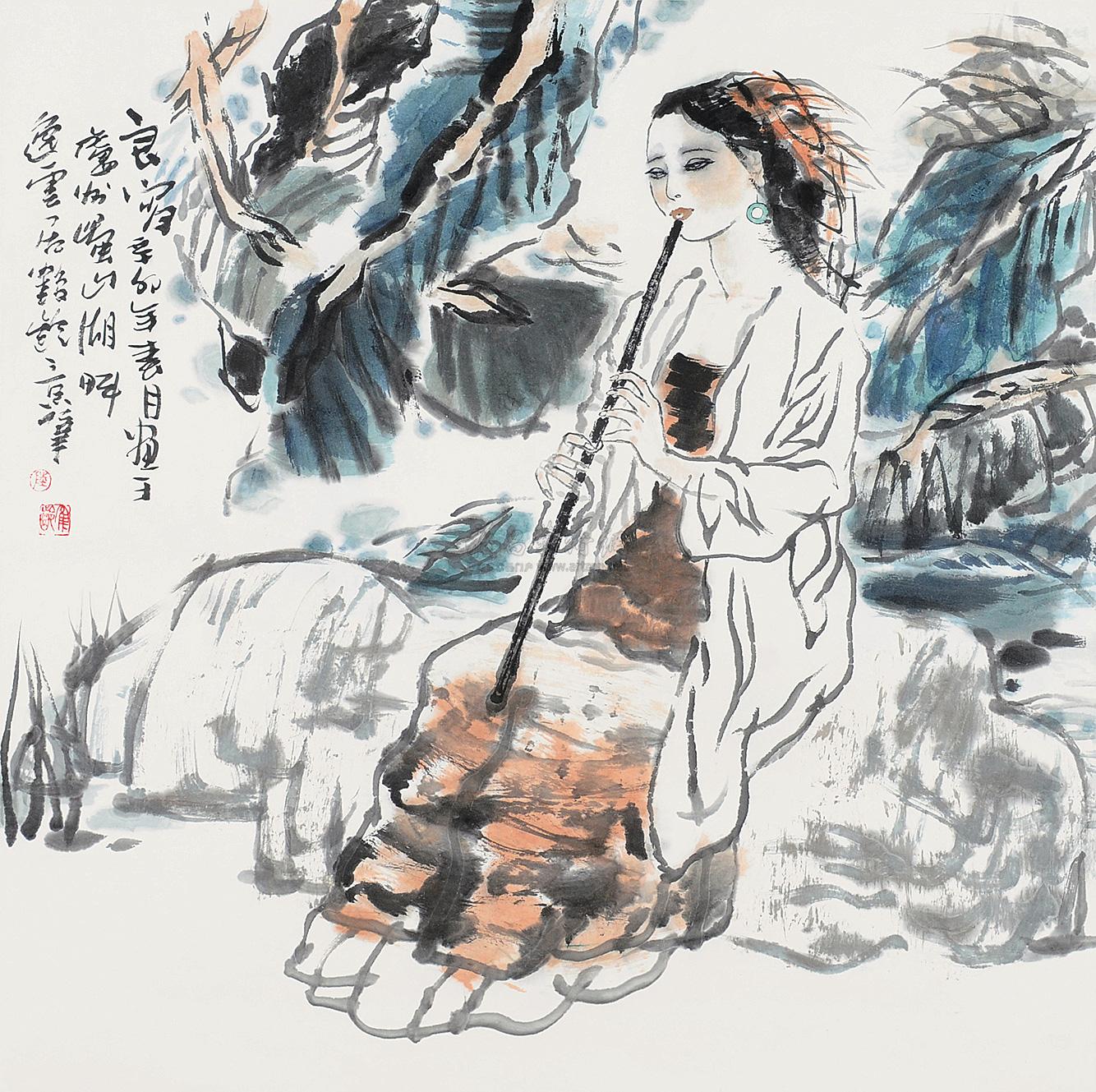 0224 良宵 镜片 设色纸本