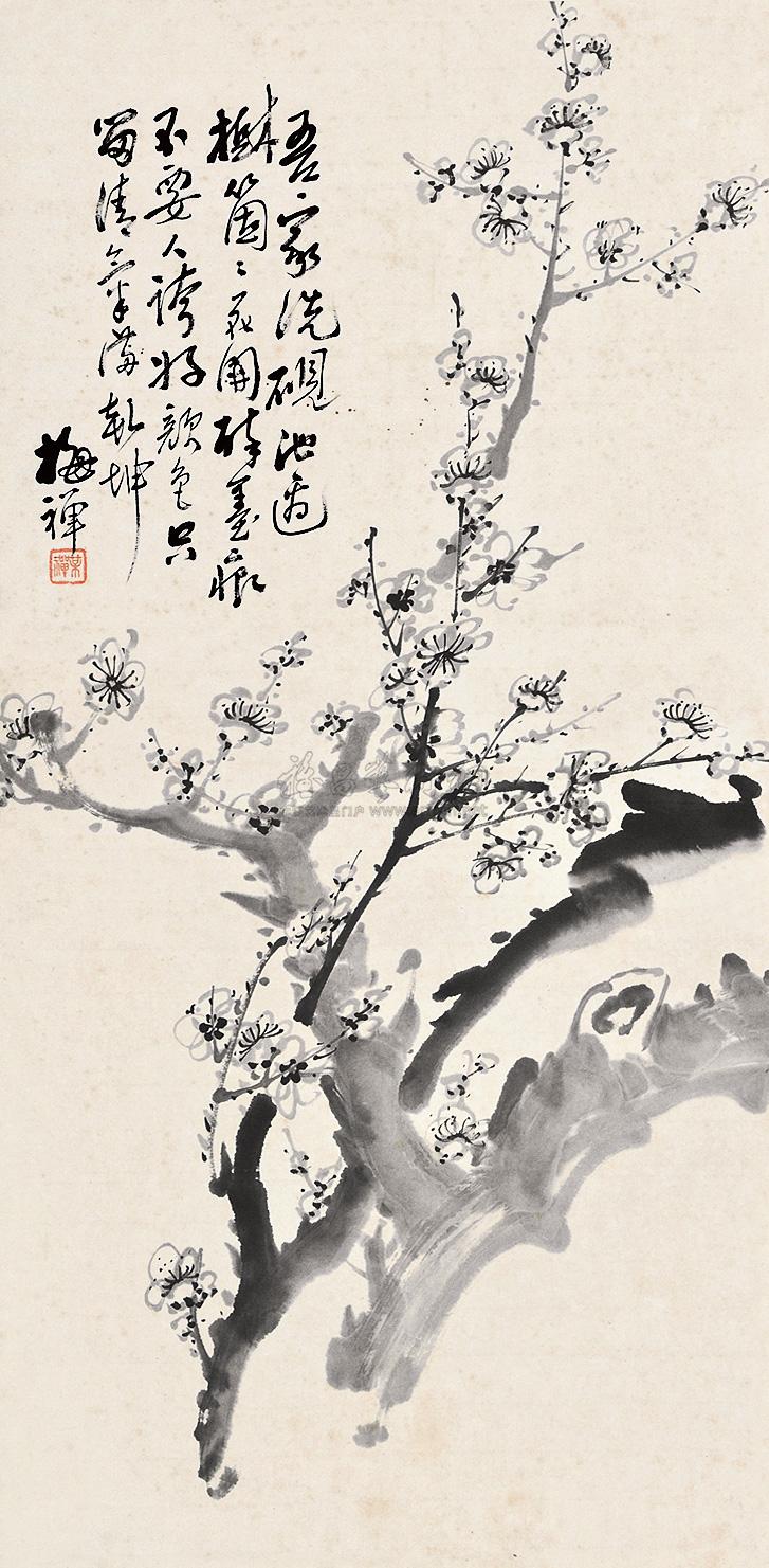 0567 墨梅图 立轴 水墨纸本
