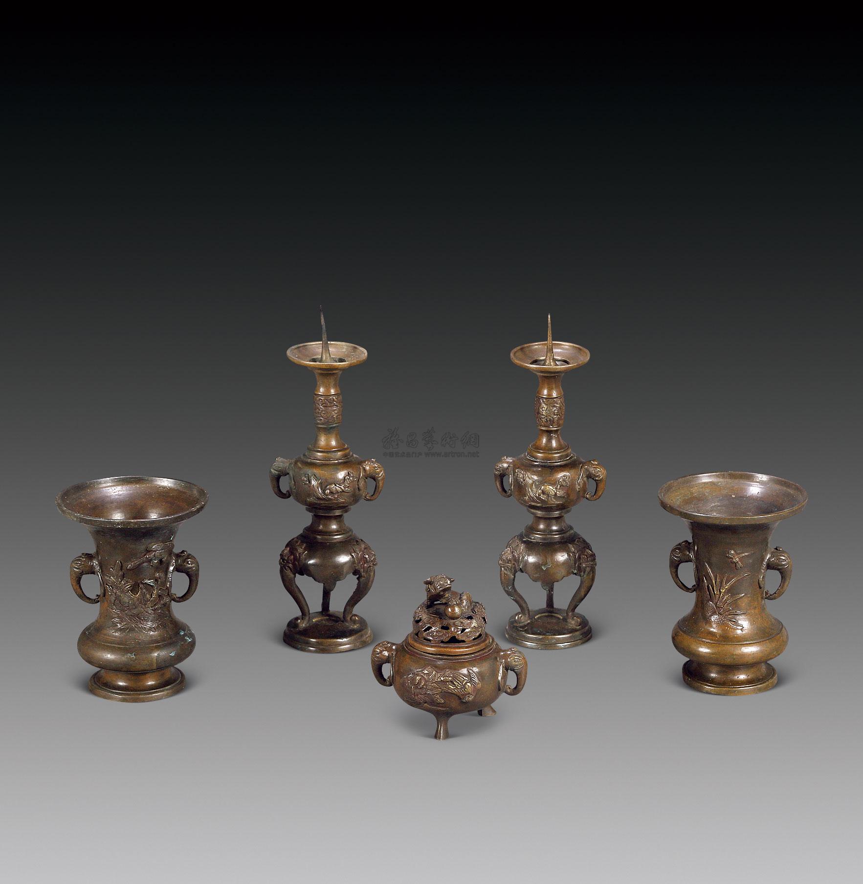 *1633 清 铜五供 (5件)