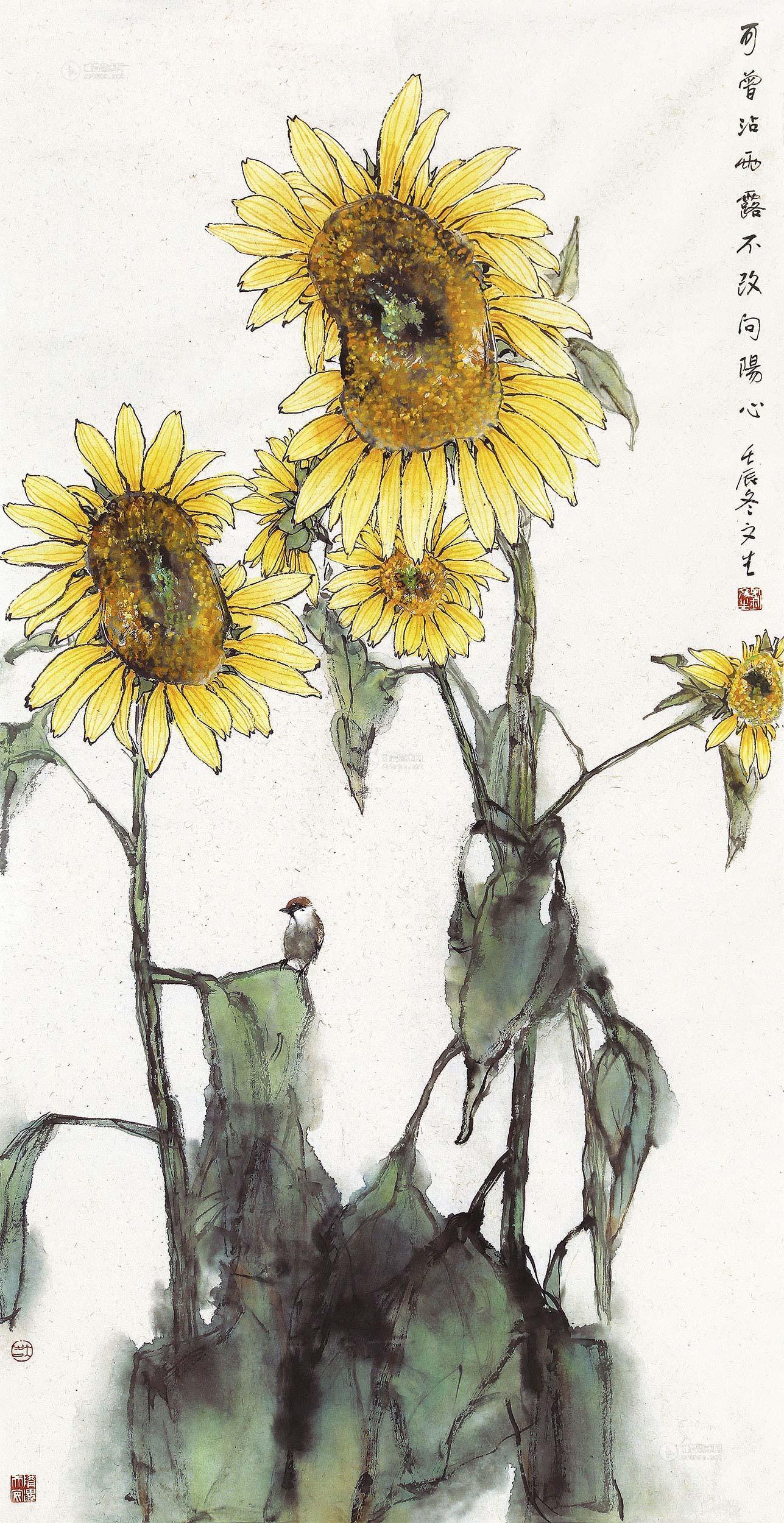 0145 向日葵 设色纸本