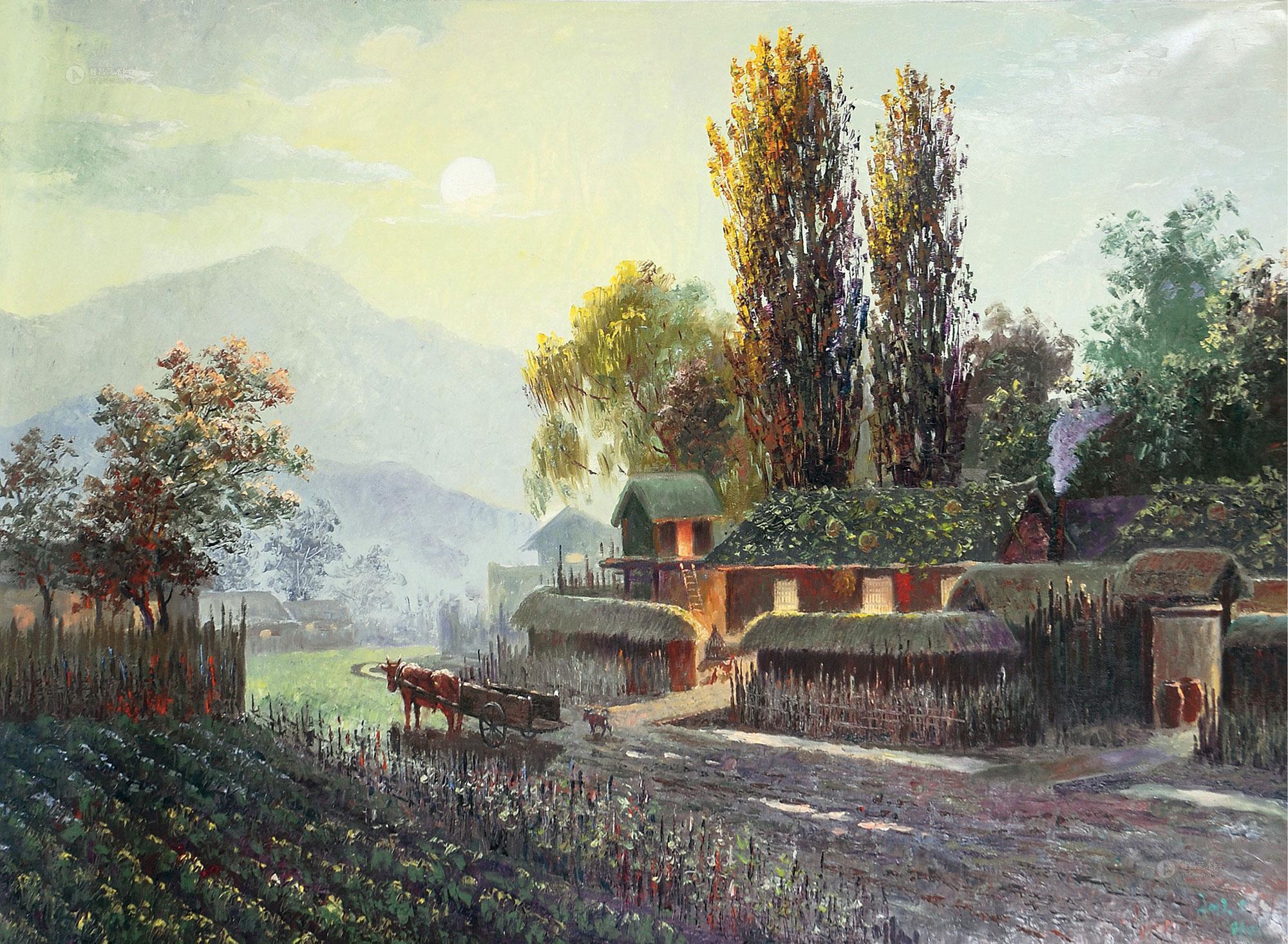 3006 2013年作 村庄 布面油画