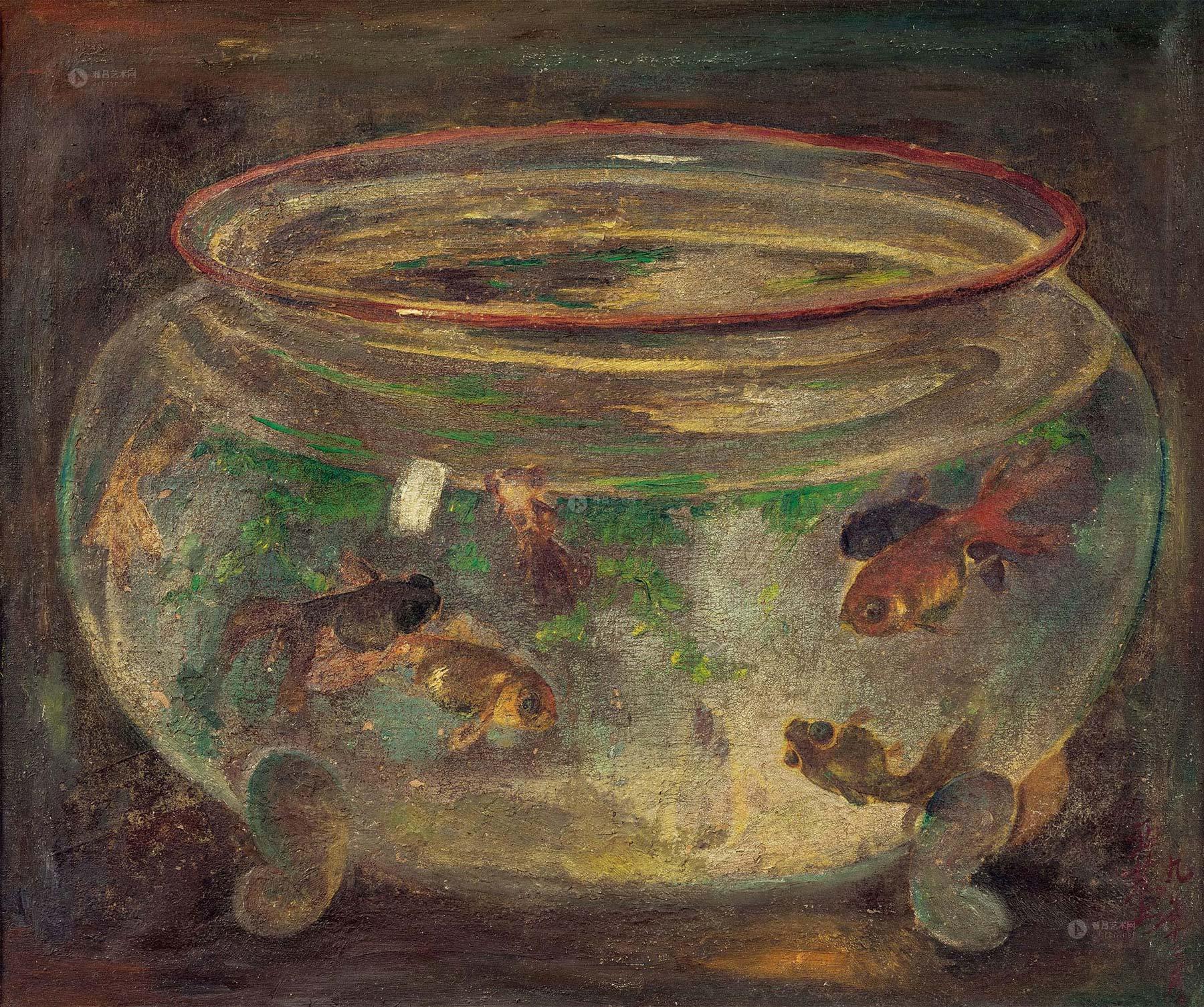 2716 1920年作 金鱼 布面油画