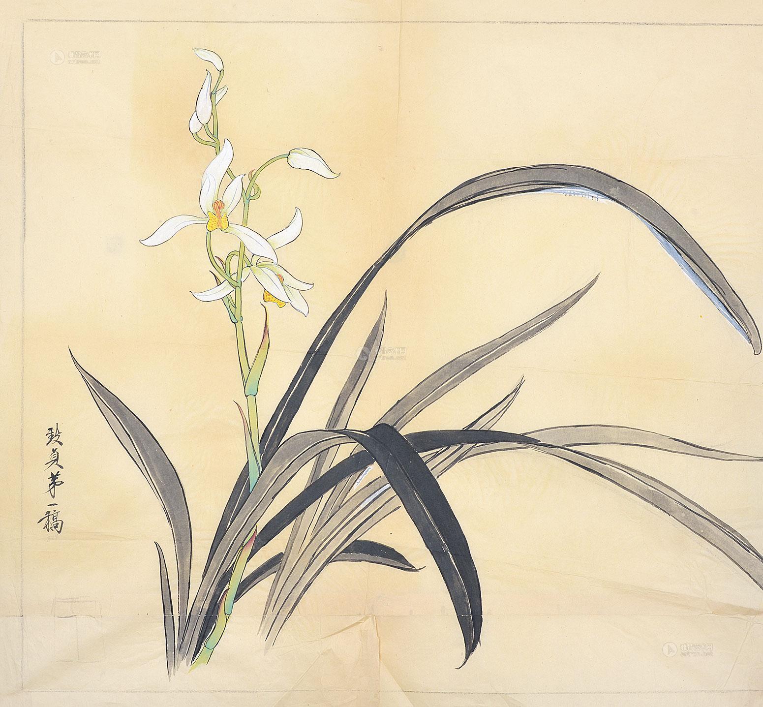 【兰花 镜片 纸本】拍卖品_图片_价格_鉴赏_绘画_雅昌艺术品拍卖网