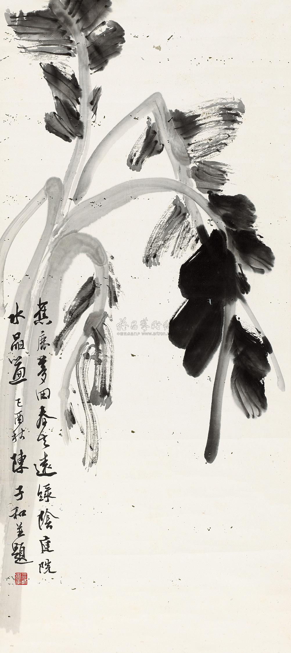 0136 芭蕉图 立轴 水墨纸本