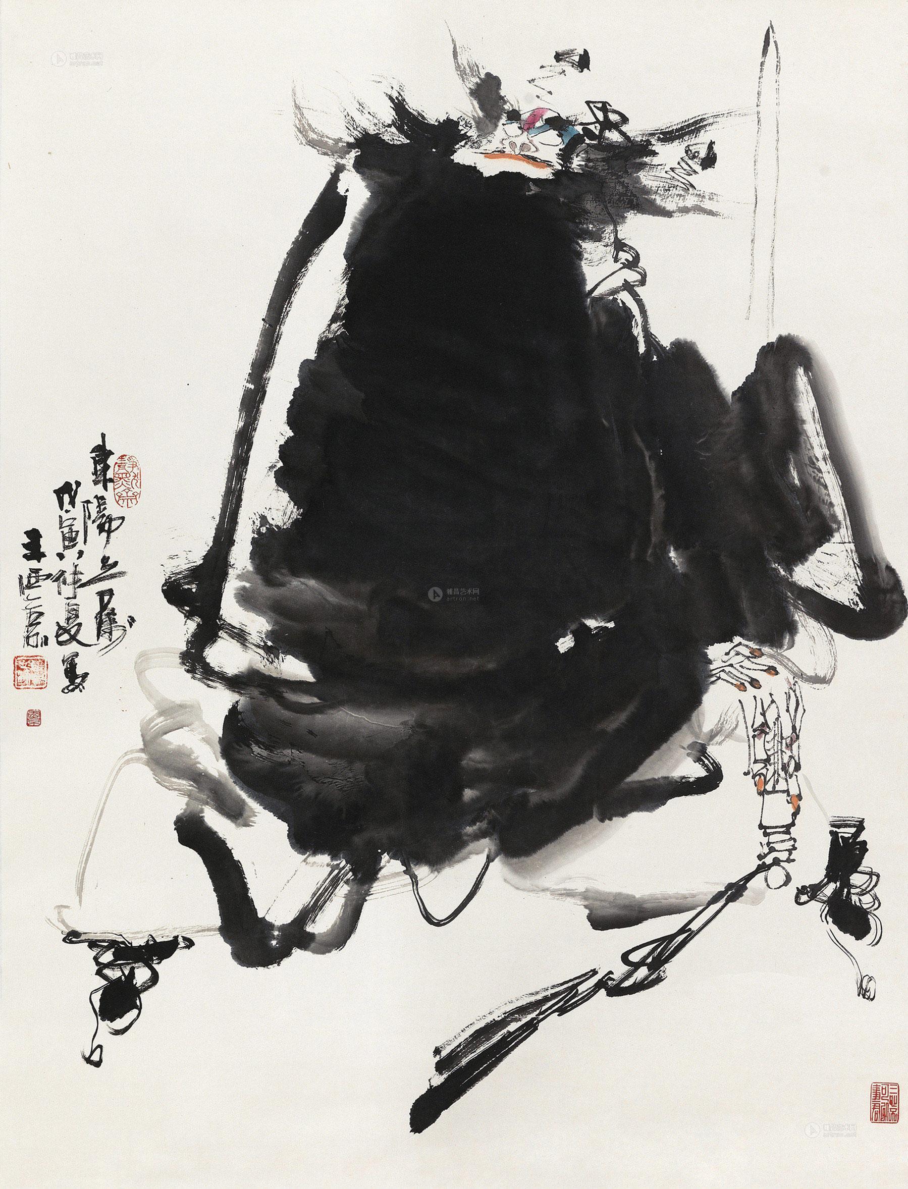 0118 1998年作 钟馗 立轴 设色纸本