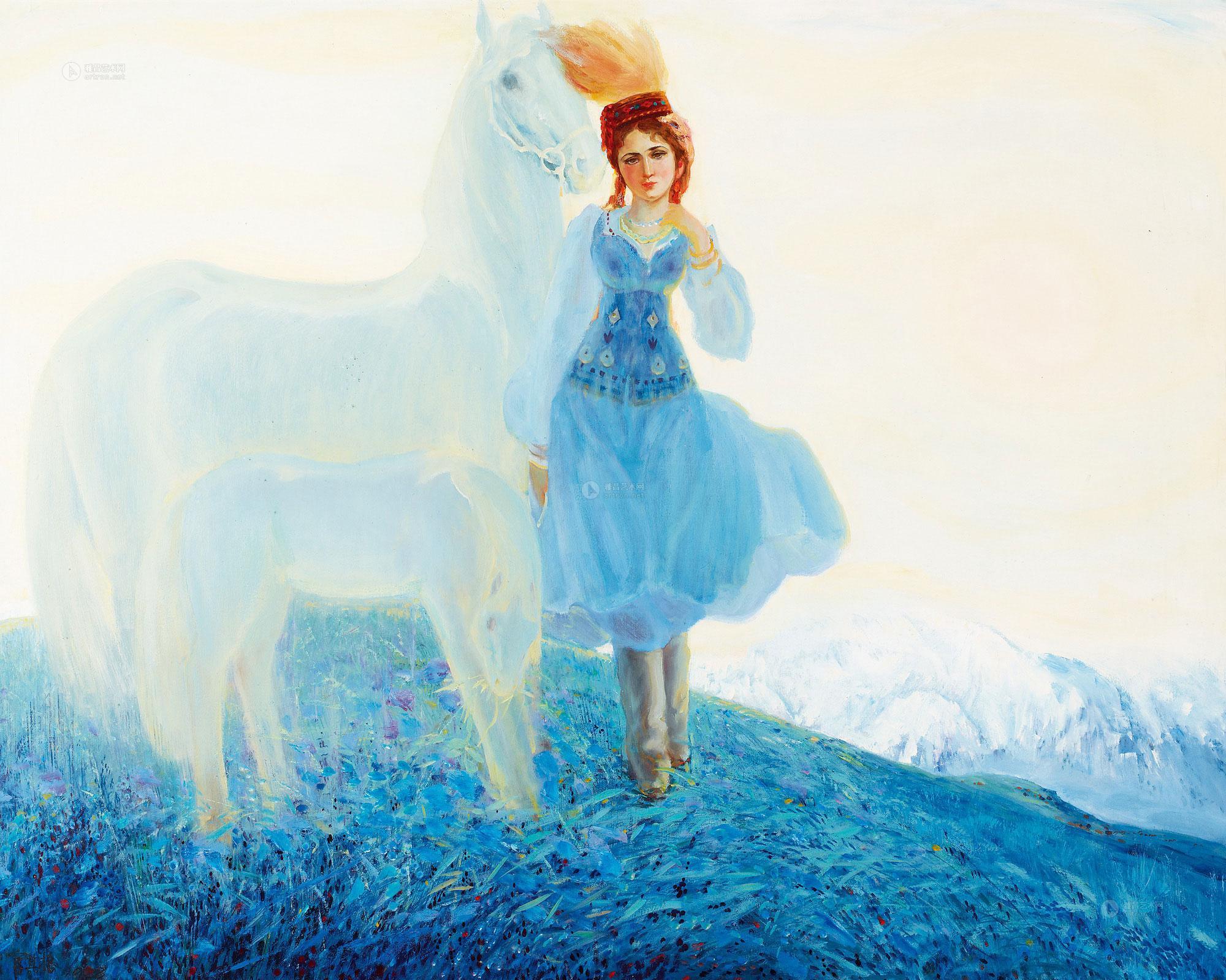 2311 1988年作 雪莲 布面 油画