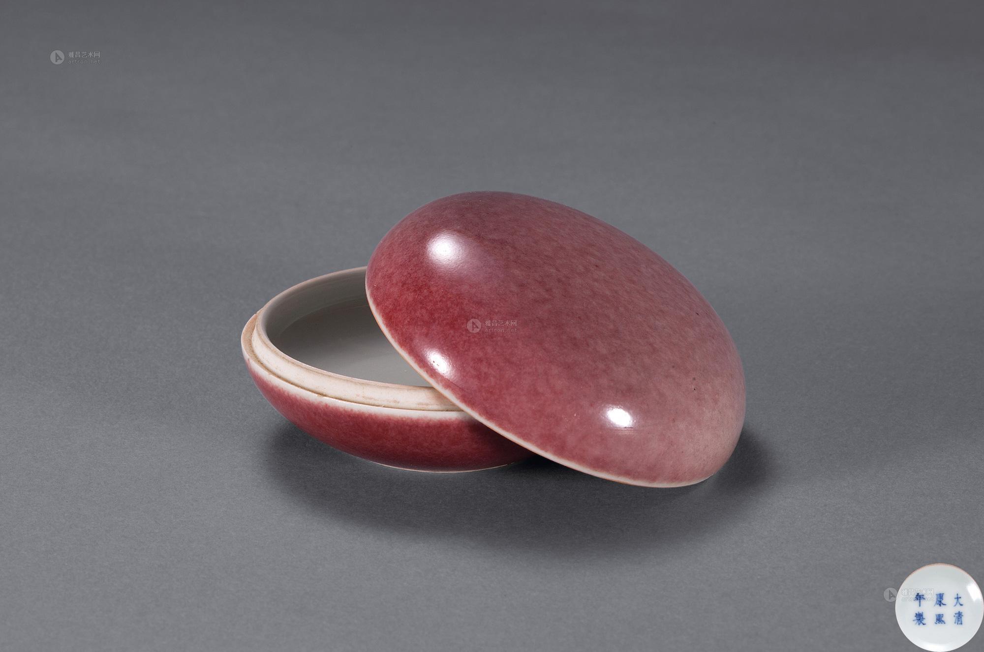 1455 清康熙 豇豆红印泥盒