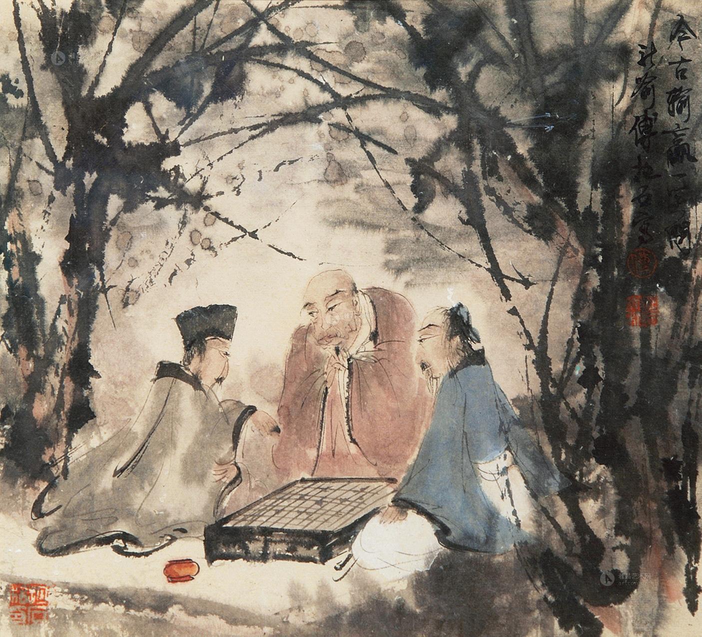 0188 对弈图 镜片连框