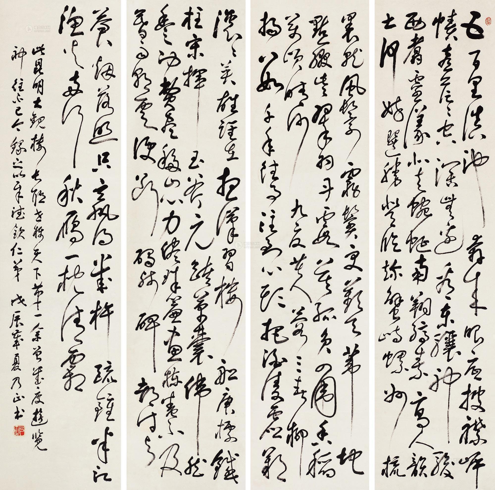 0232 1988年作 行书大观楼长联 立轴 纸本
