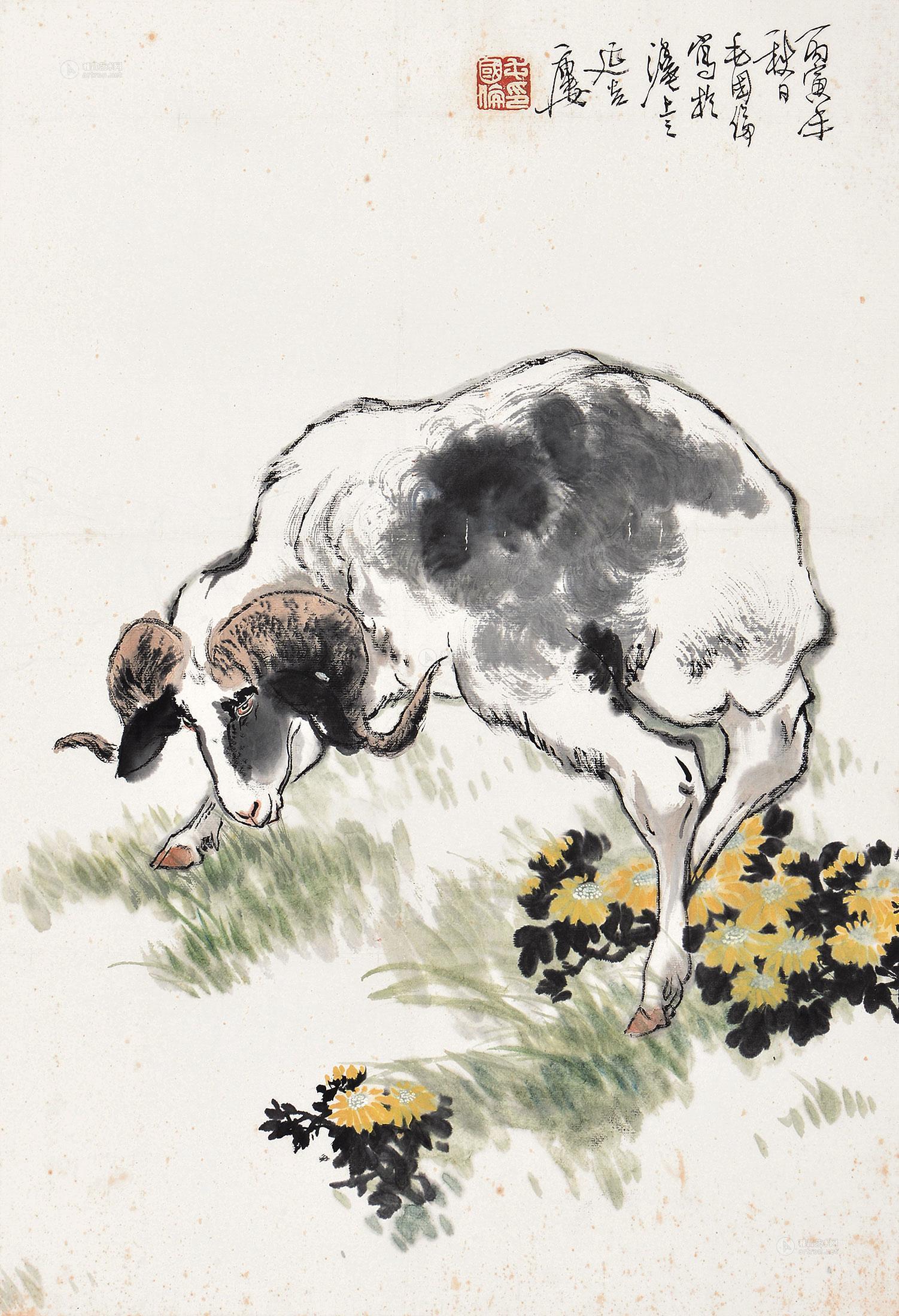 【三羊开泰 镜片 设色纸本】拍卖品_图片_价格_鉴赏_绘画_雅昌艺术品