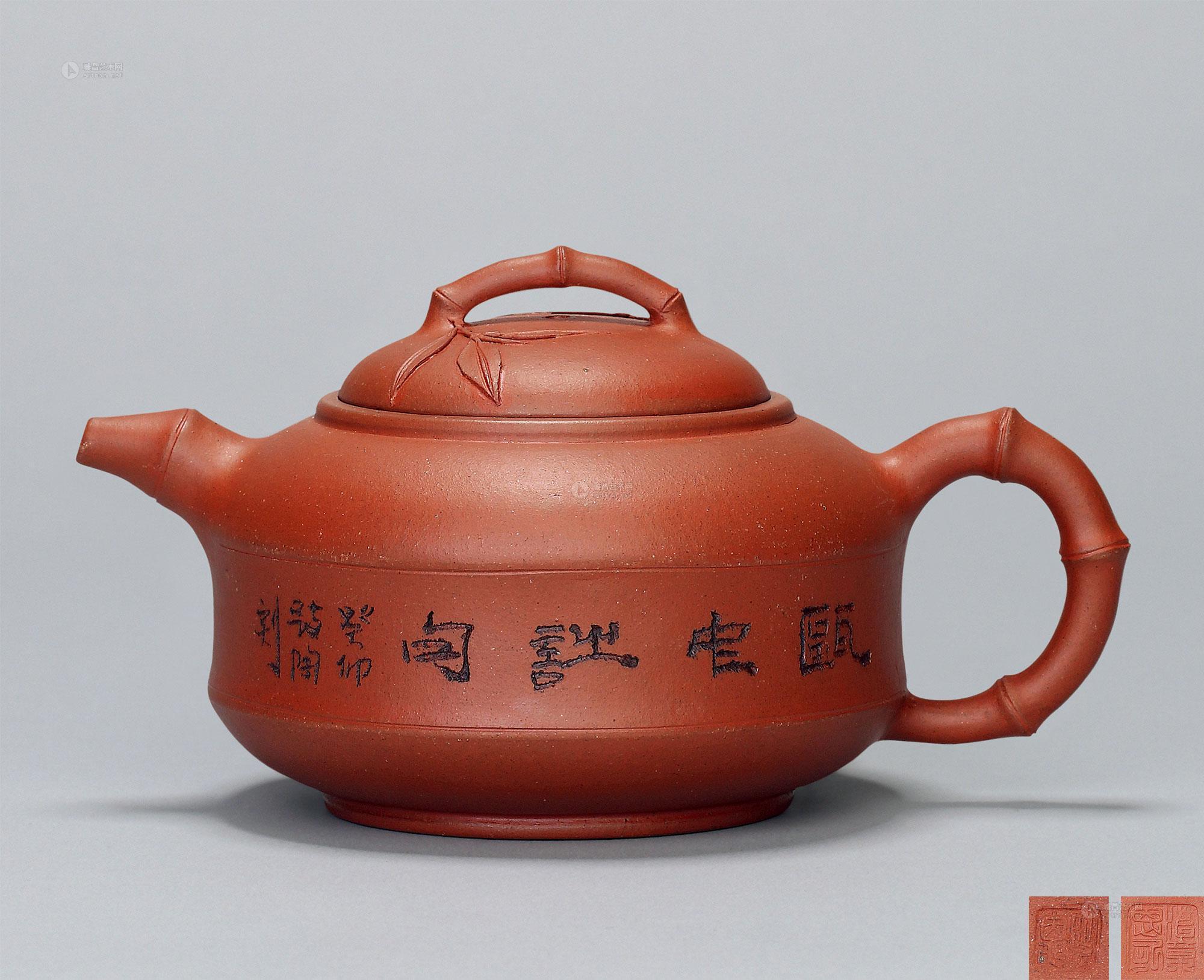 【清末民初 范章恩 竹鼓壶】拍卖品_图片_价格_鉴赏_紫砂_雅昌艺术品