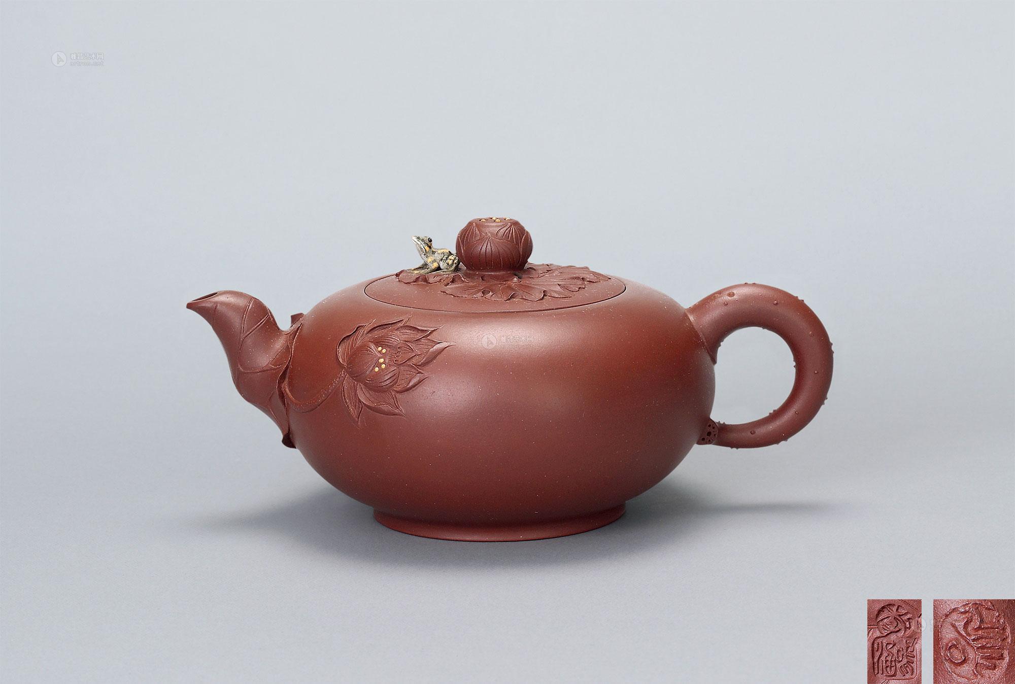【李涵鸣 青蛙莲花壶】拍卖品_图片_价格_鉴赏_紫砂_雅昌艺术品拍卖网