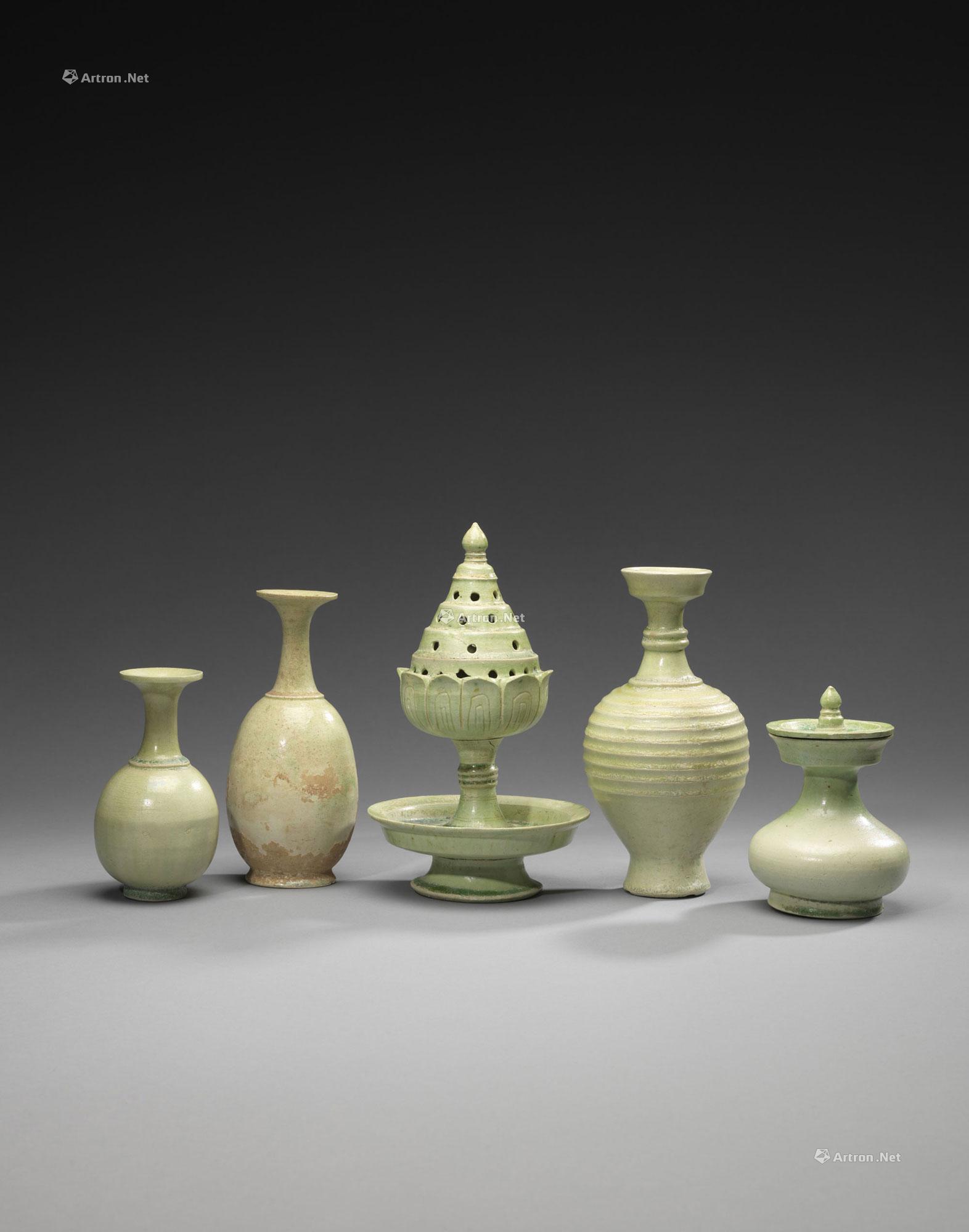0135 北齐 绿釉礼器 (一套五件)