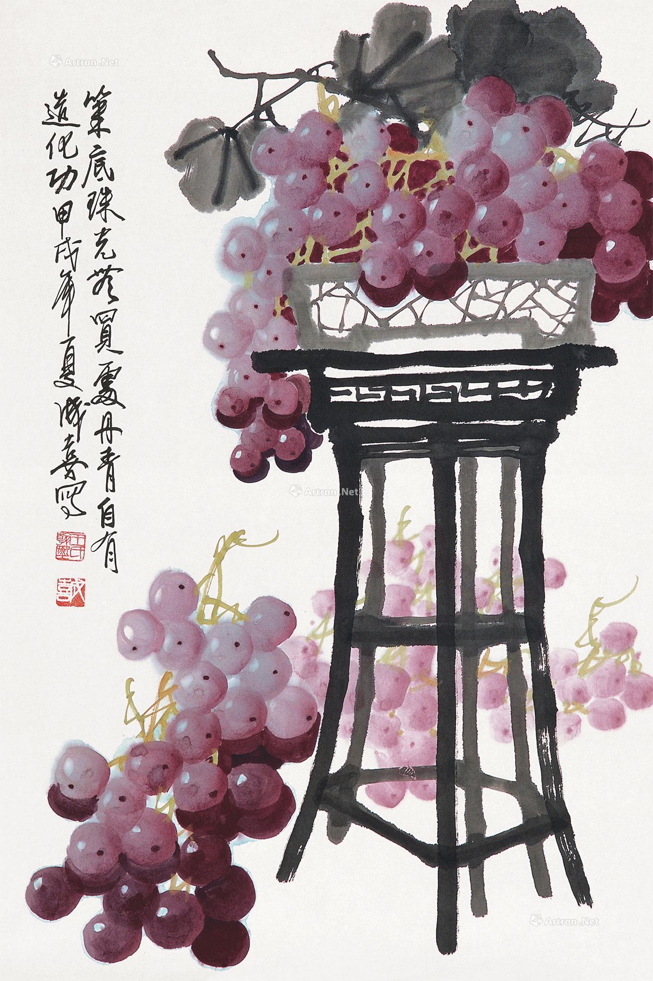 0714 1994年作 葡萄 镜片 设色纸本