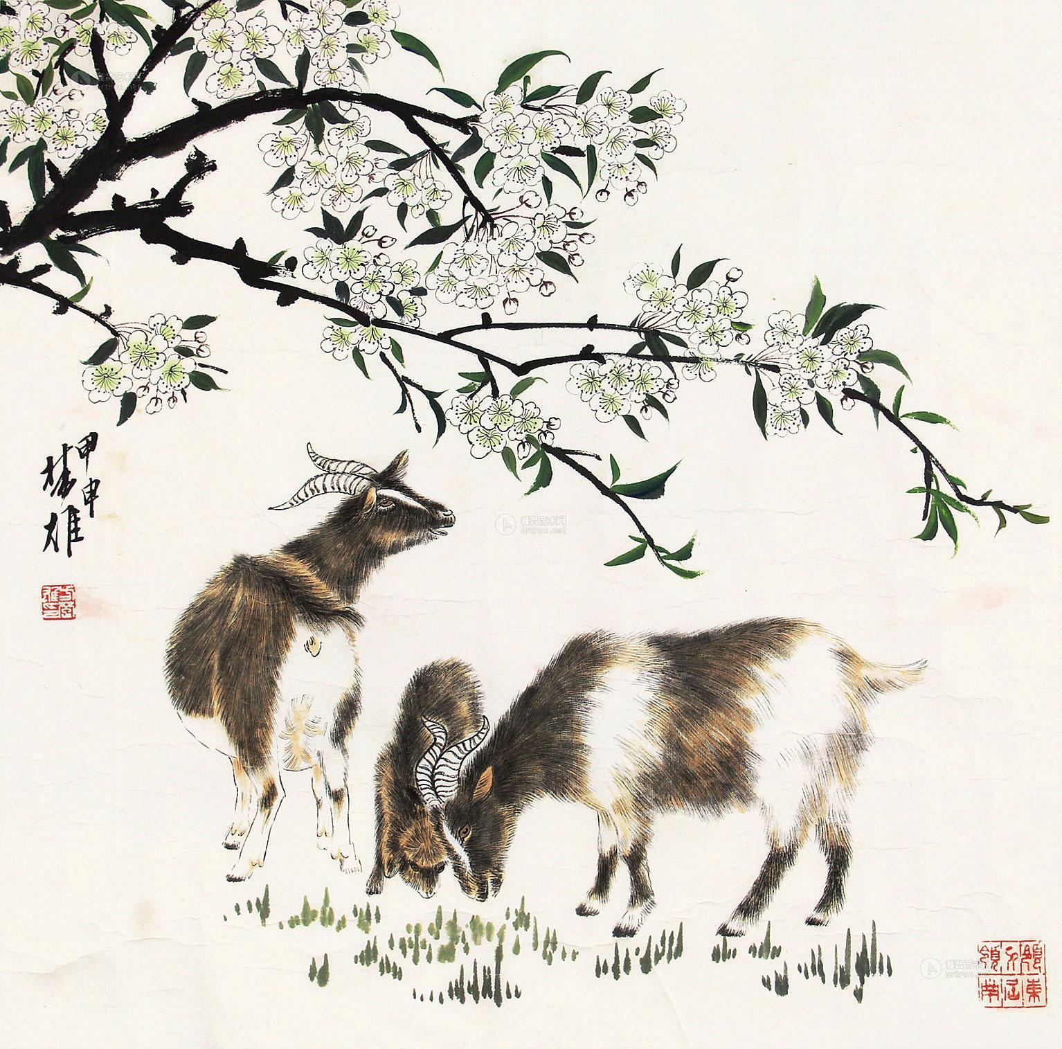 【三羊开泰 镜芯 纸本】拍卖品_图片_价格_鉴赏_绘画_雅昌艺术品拍卖