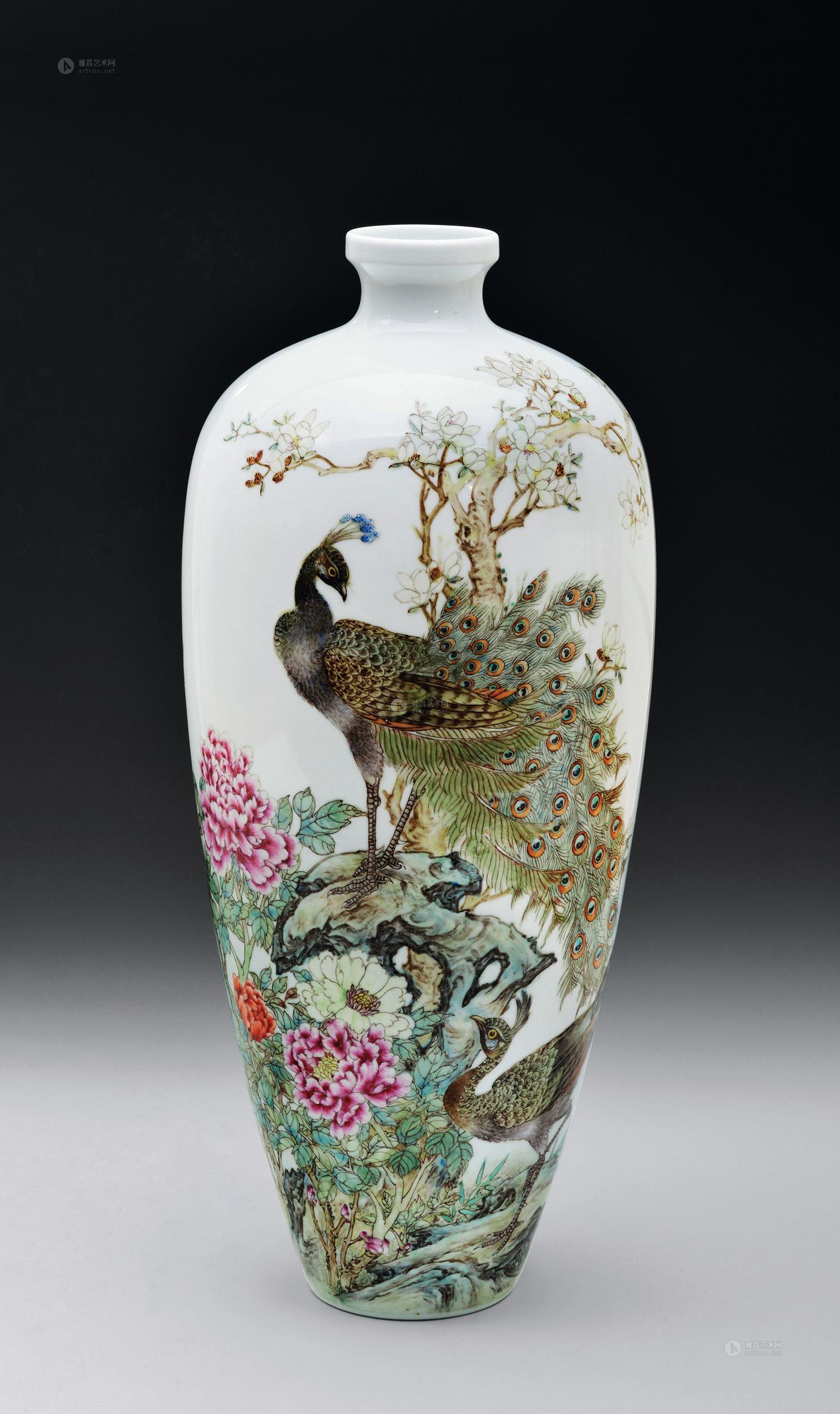 4049 邓肖禹 粉彩瓷瓶