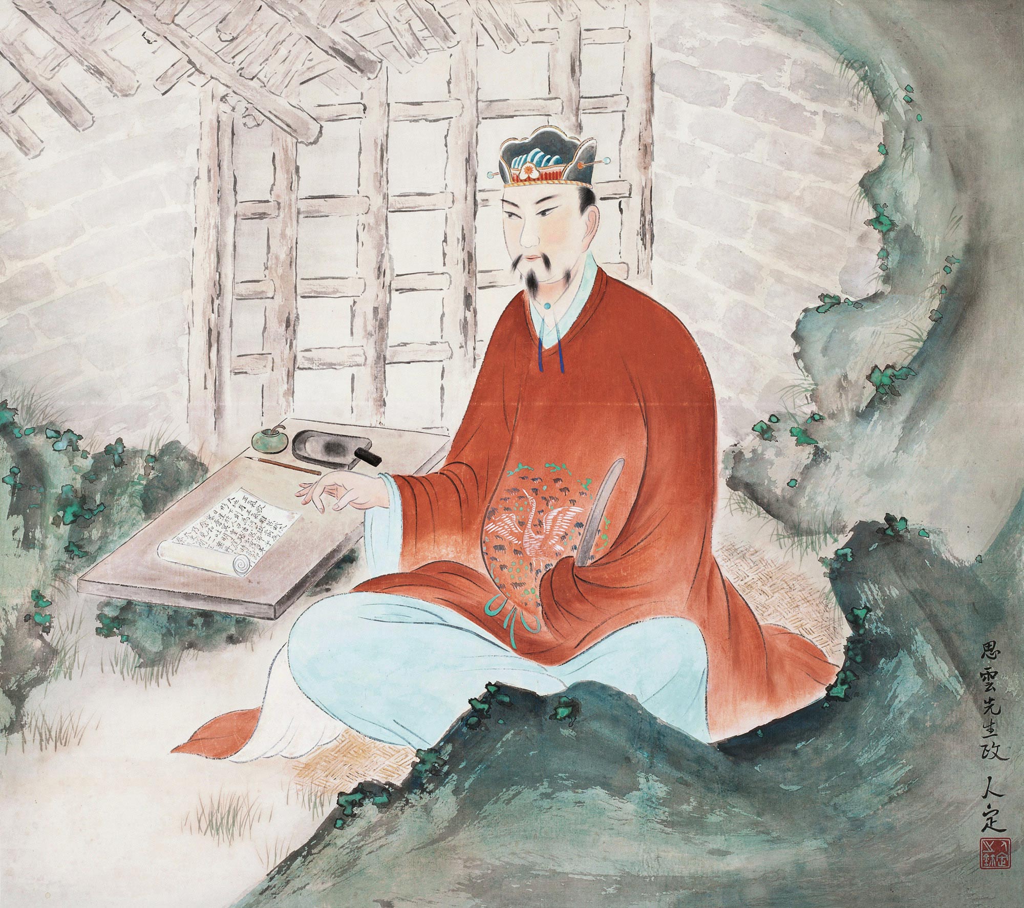 0503 文天祥像 立轴 设色纸本