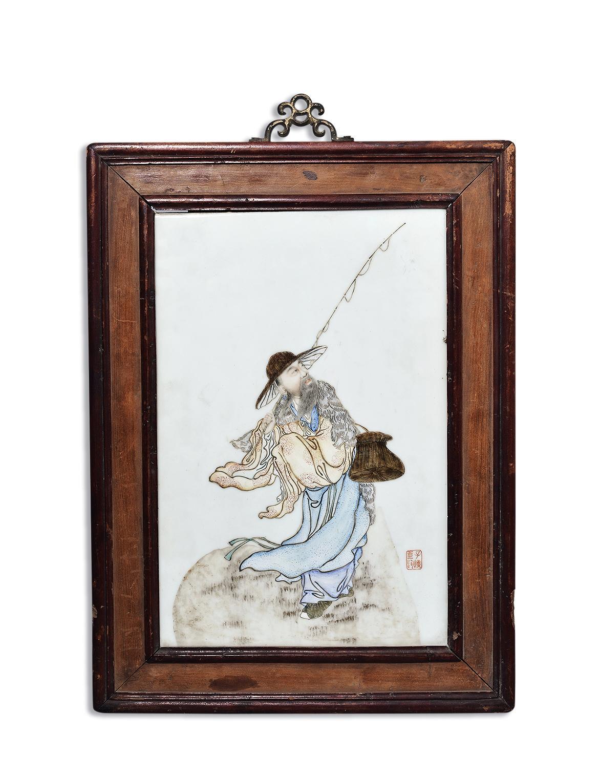 0508 民国 粉彩人物瓷板