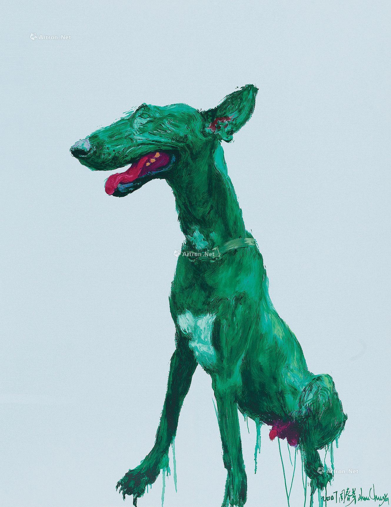 0920 绿狗(27/50) 丝网版画