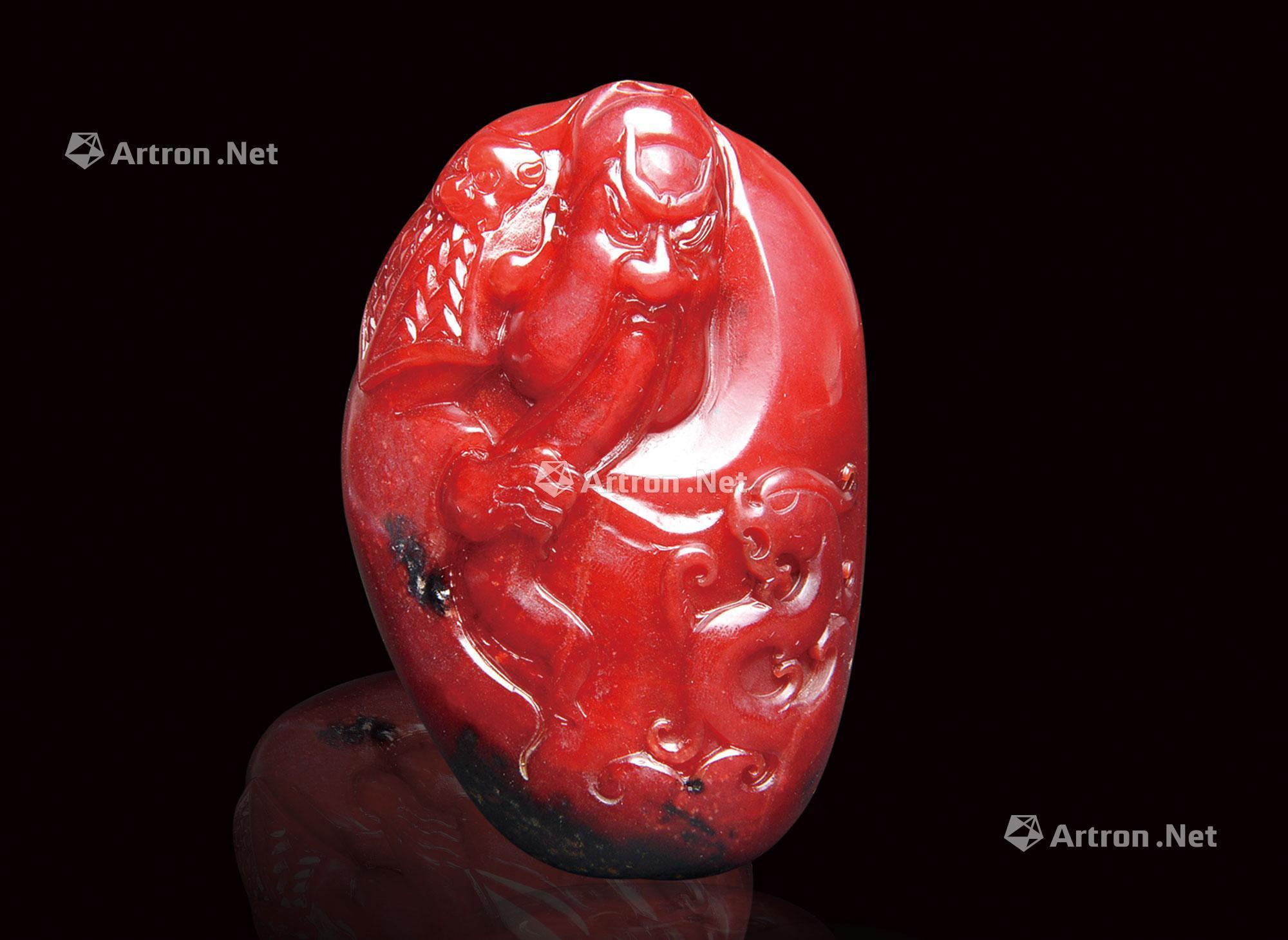 0048 和田红玉籽料忠义千秋大把件