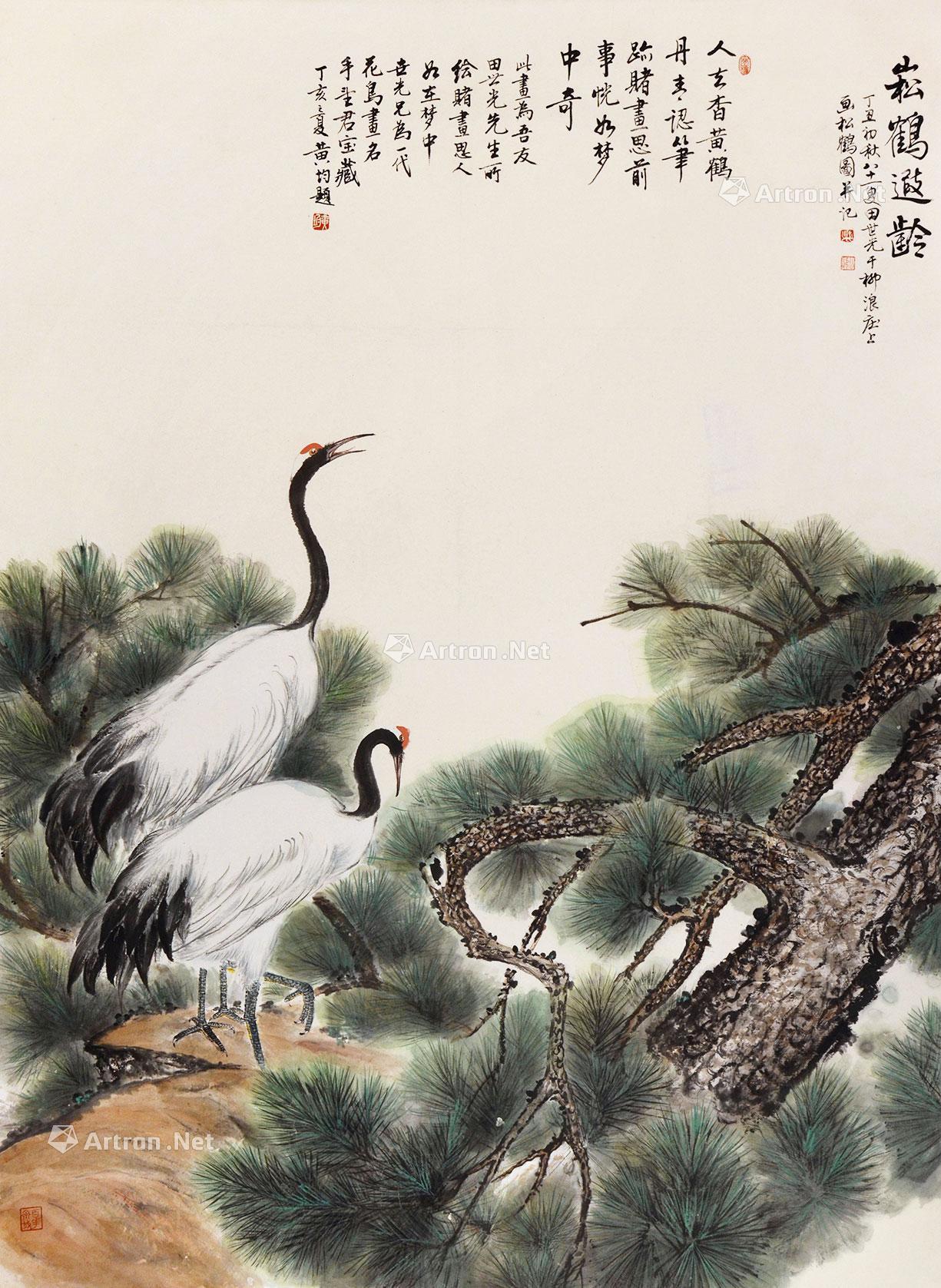 0320 松鹤遐龄 镜心 纸本